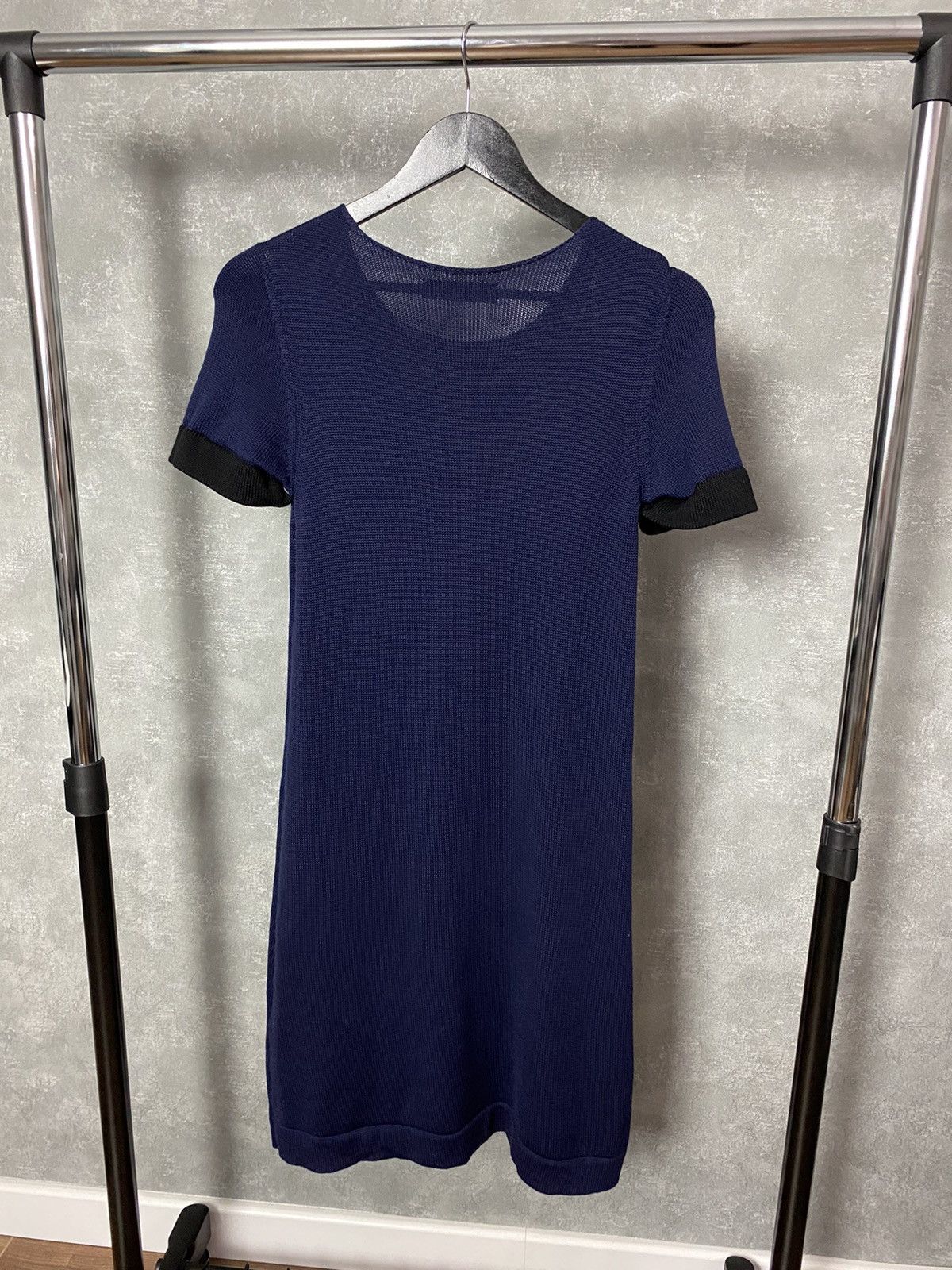 Other Twin Set Simona Barbieri Knit Wool Short Sleeve Navy Dress Size M / US 6-8 / IT 42-44 - 7 Thumbnail