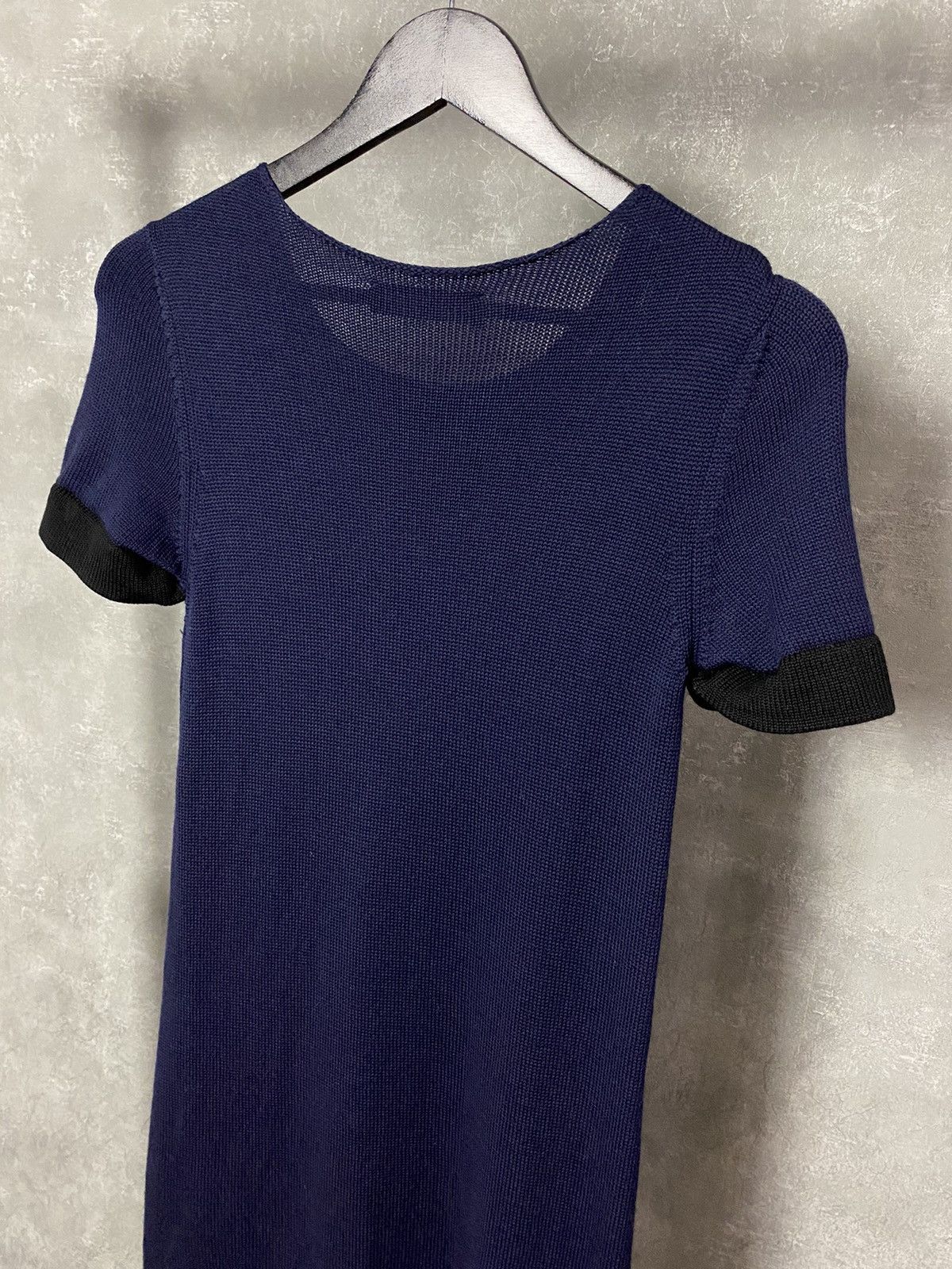 Other Twin Set Simona Barbieri Knit Wool Short Sleeve Navy Dress Size M / US 6-8 / IT 42-44 - 8 Thumbnail