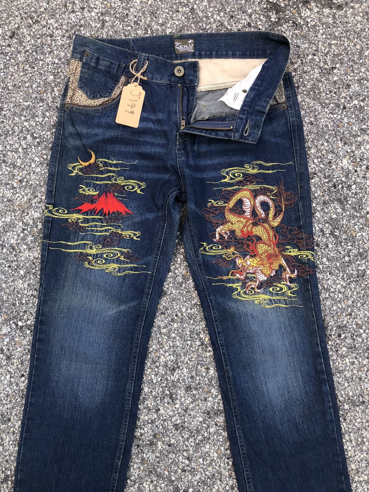 Japanese Brand Japanese Seku Dragon Embroidered Jeans Size US 32 / EU 48 - 3 Thumbnail