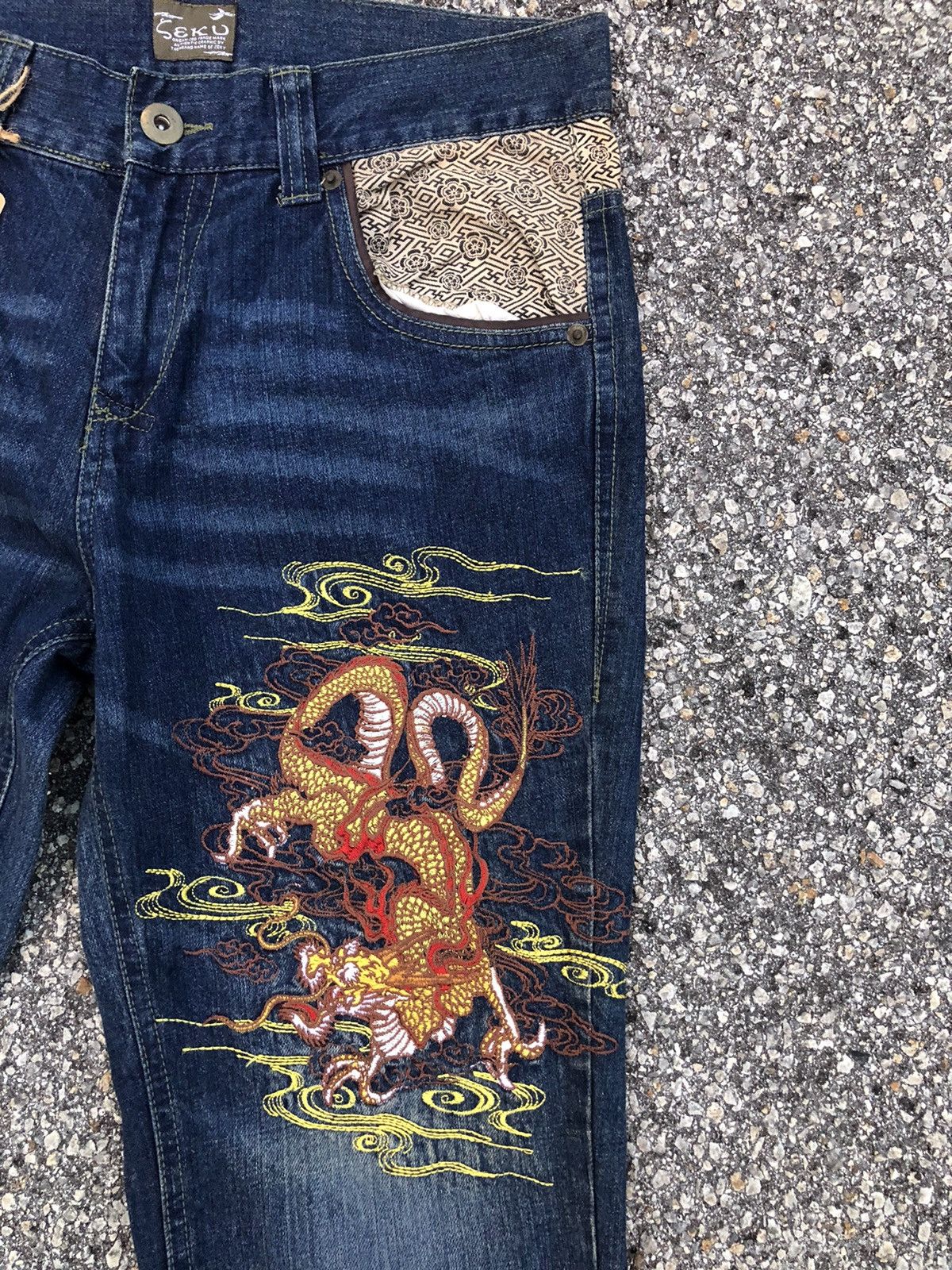 Japanese Brand Japanese Seku Dragon Embroidered Jeans Size US 32 / EU 48 - 5 Thumbnail