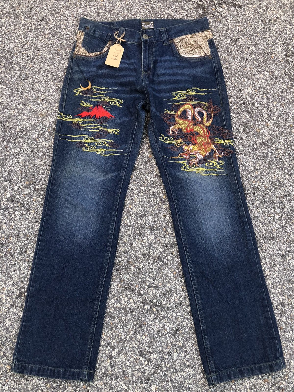 Japanese Brand Japanese Seku Dragon Embroidered Jeans Size US 32 / EU 48 - 1 Thumbnail