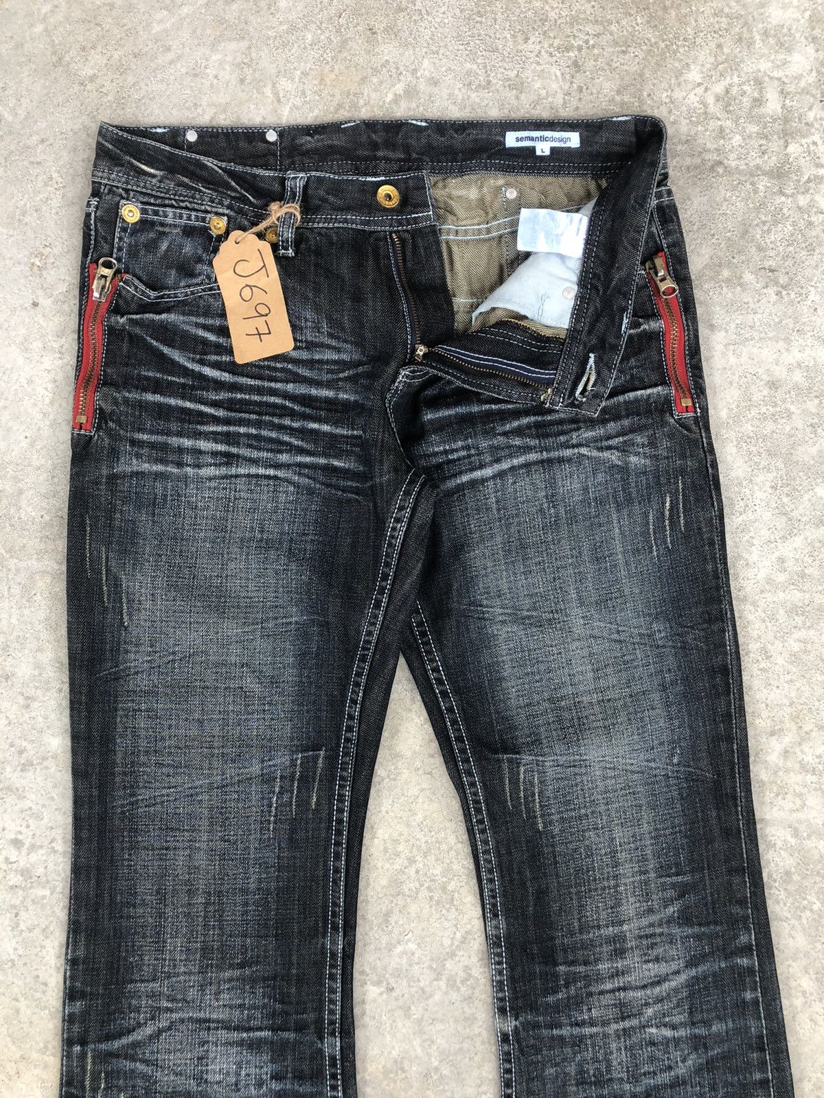 semanticdesign Japanese Semantic Design Flared Jeans Distressed Jeans Size US 32 / EU 48 - 3 Thumbnail