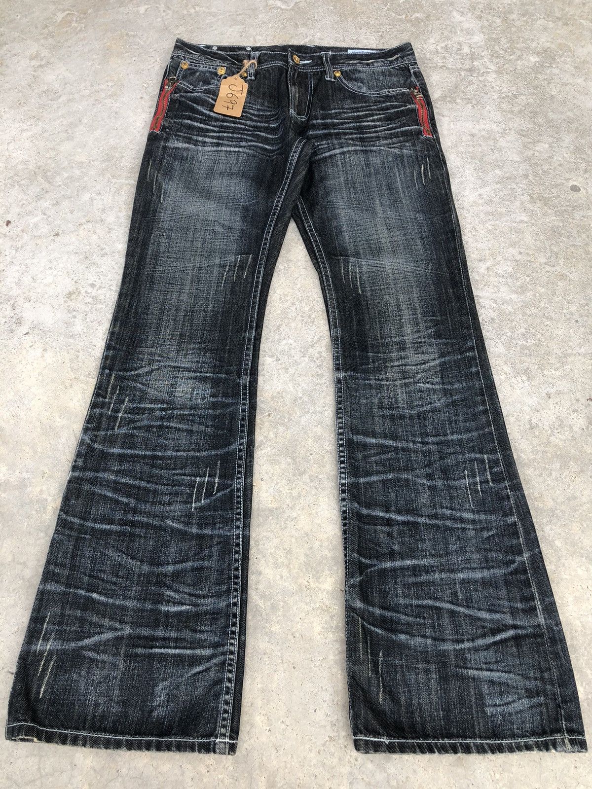 semanticdesign Japanese Semantic Design Flared Jeans Distressed Jeans Size US 32 / EU 48 - 1 Thumbnail