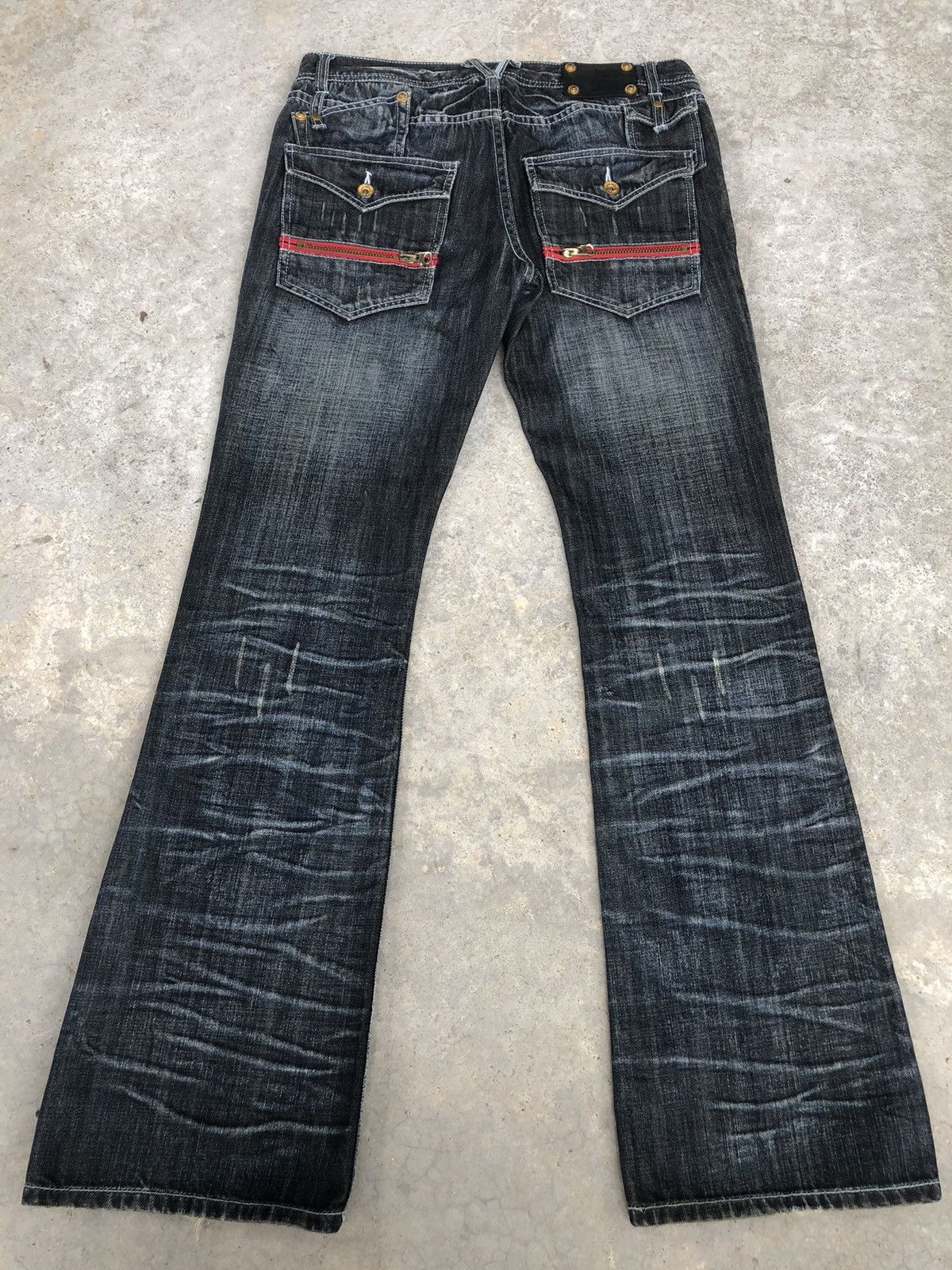 semanticdesign Japanese Semantic Design Flared Jeans Distressed Jeans Size US 32 / EU 48 - 2 Thumbnail