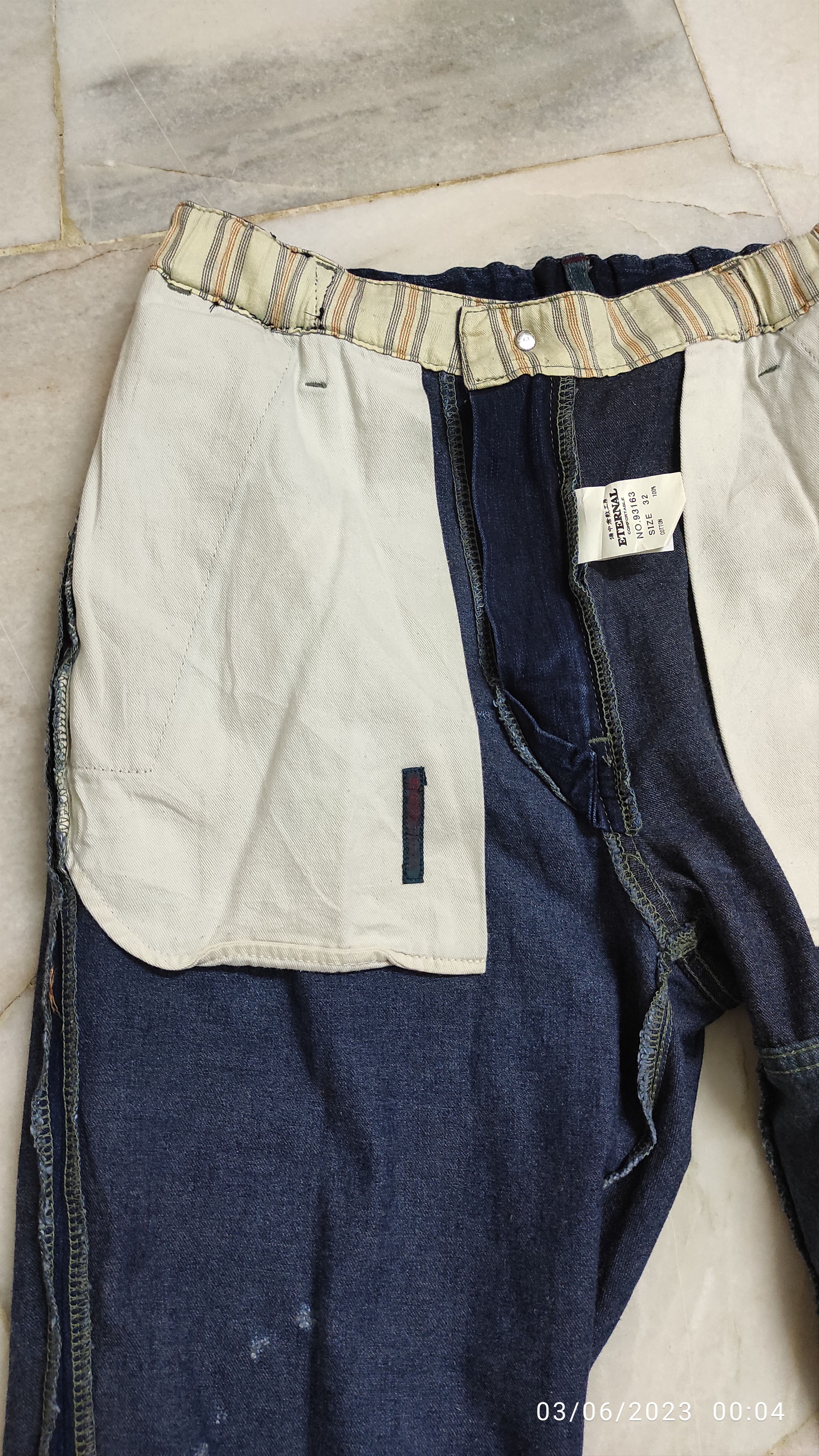 Eternal ETERNAL Sashiko Artisan Reconstruction Boro Denim Pants Size US 32 / EU 48 - 3 Thumbnail