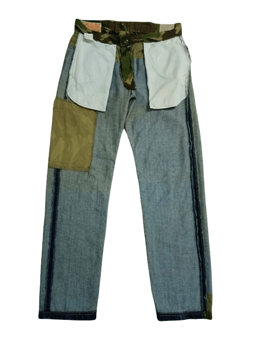 Japanese Brand Swing Set Nashville Jungle camo cargo denim pants Size US 32 / EU 48 - 9 Thumbnail