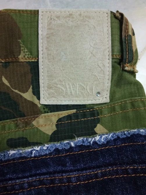 Japanese Brand Swing Set Nashville Jungle camo cargo denim pants Size US 32 / EU 48 - 8 Thumbnail