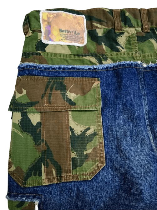Japanese Brand Swing Set Nashville Jungle camo cargo denim pants Size US 32 / EU 48 - 3 Thumbnail