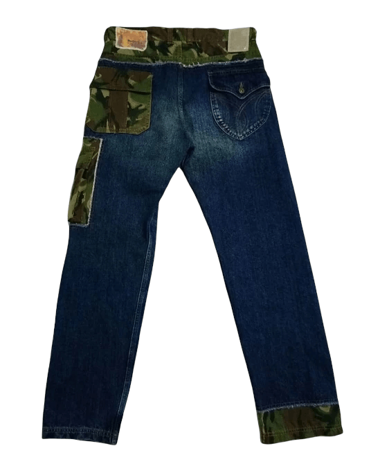 Japanese Brand Swing Set Nashville Jungle camo cargo denim pants Size US 32 / EU 48 - 2 Thumbnail