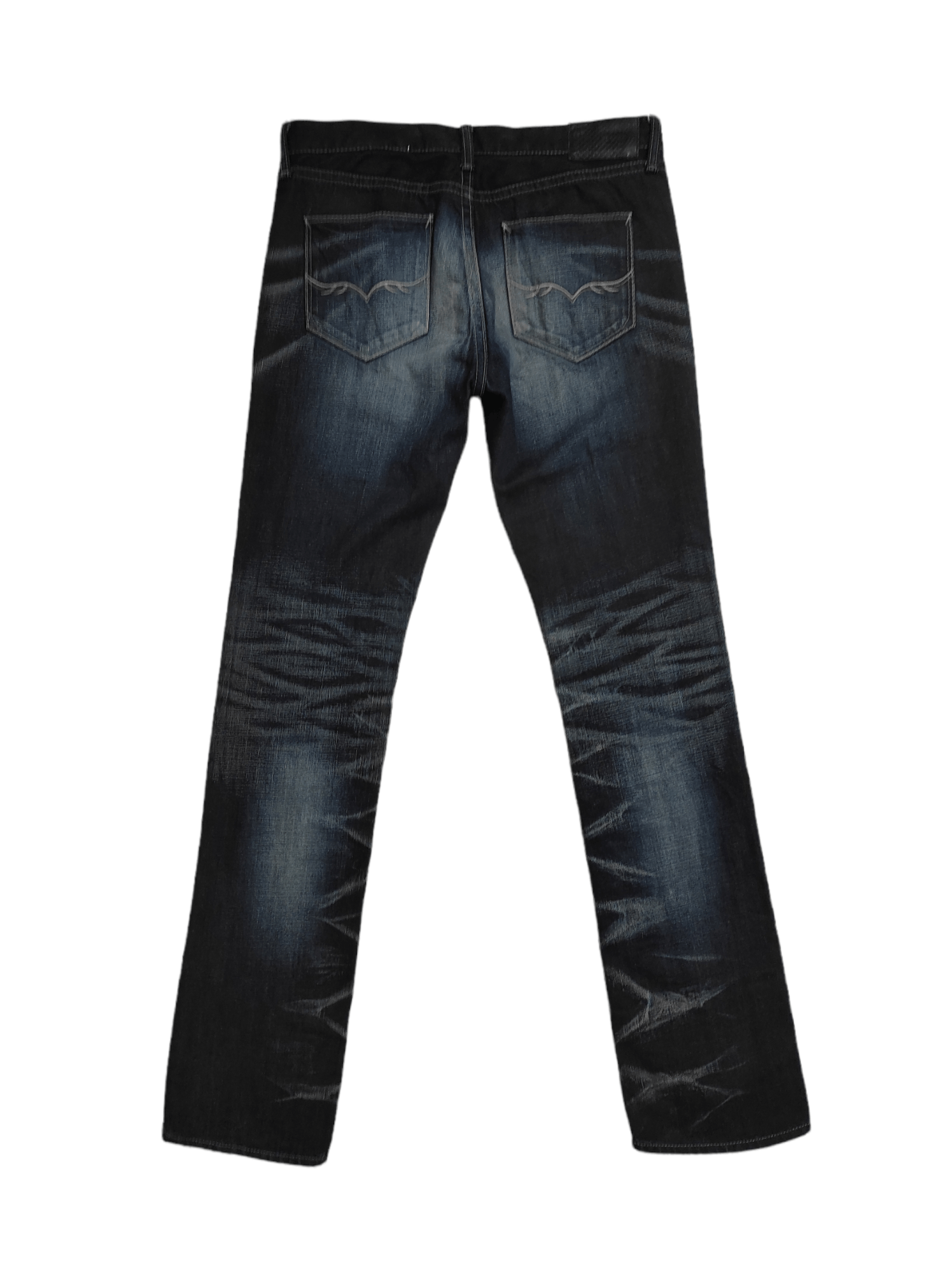 FW2000 FUGA snake skin leather patches Black coating Jeans