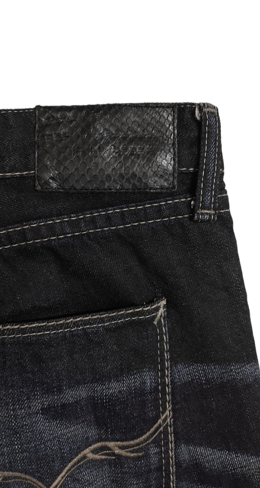 パンツ FUGA python leather patch skinny jeans FUGA python