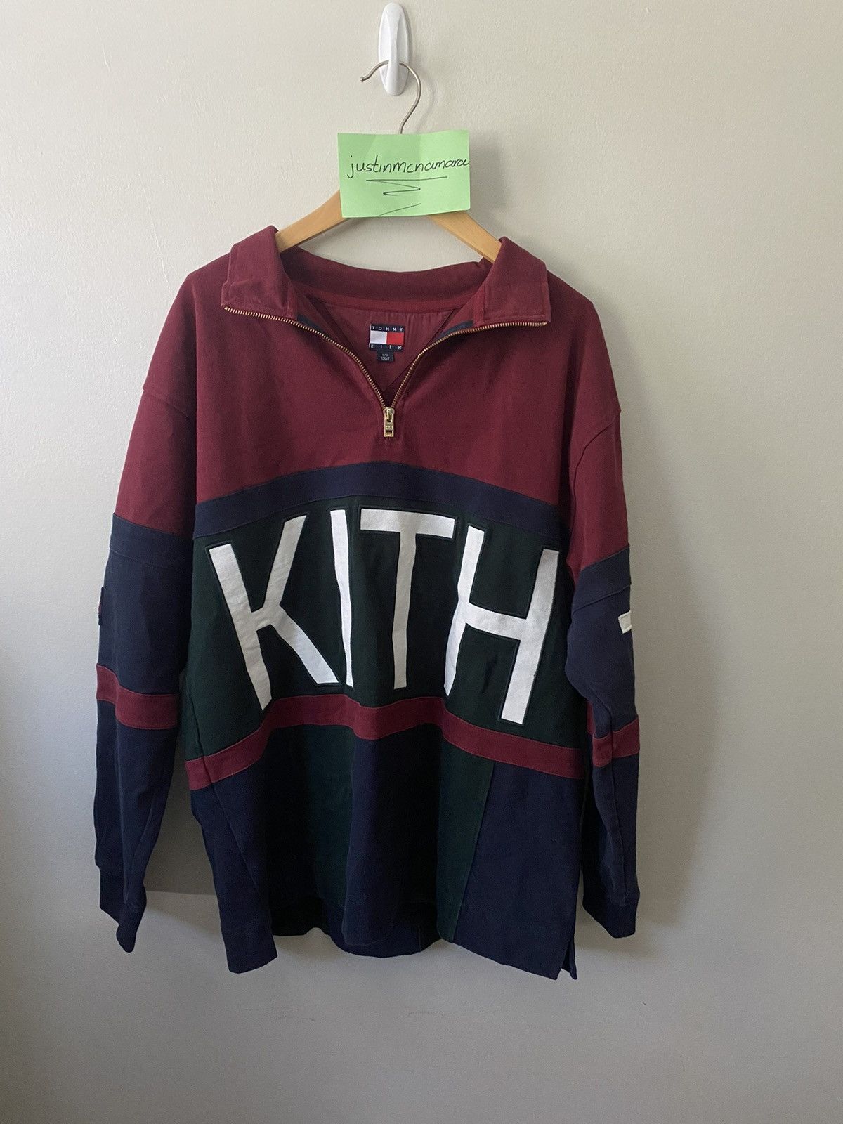 image of Kith Tommy Hilfiger Quarter Zip in Red, Men's (Size Large)