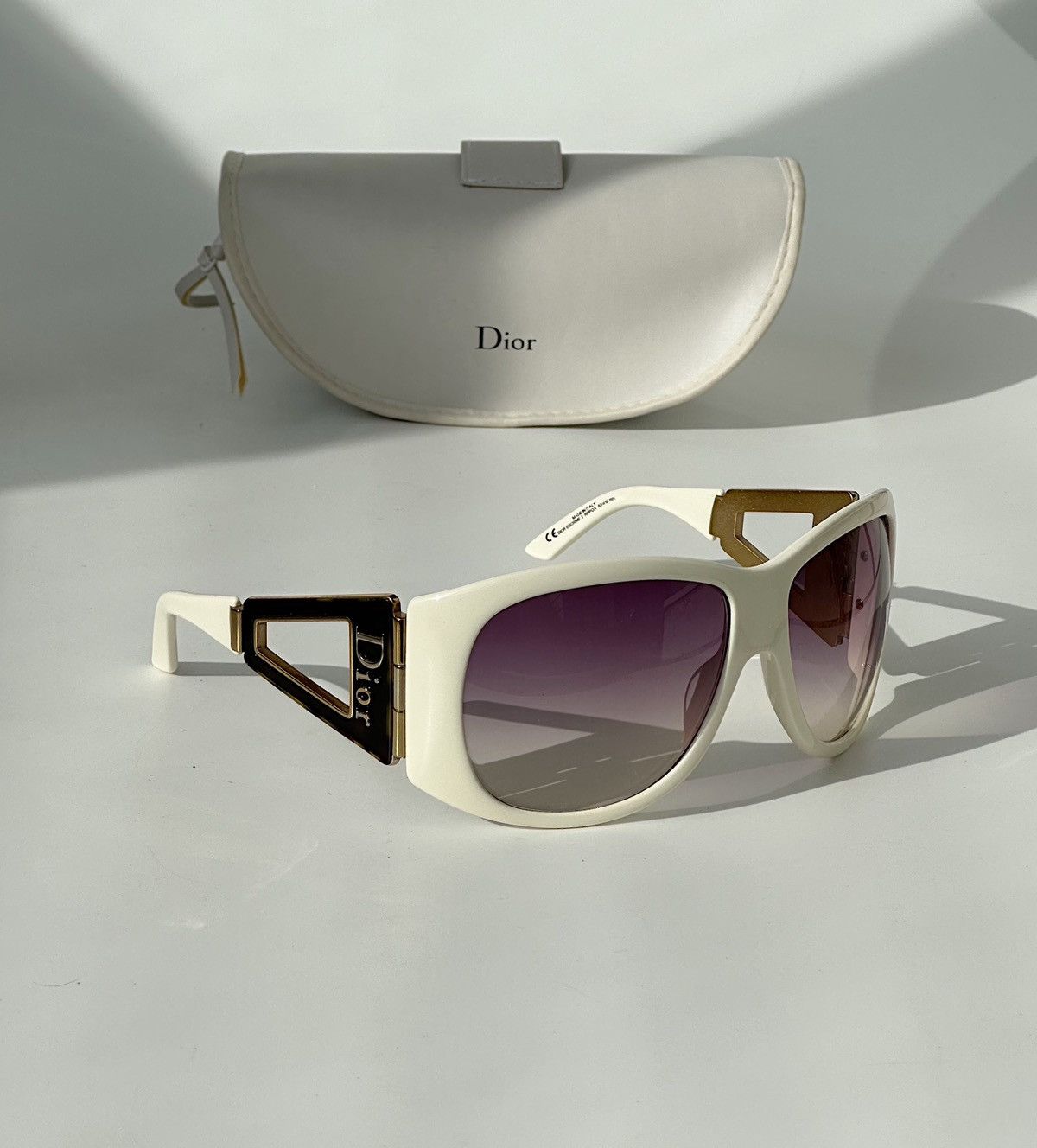 image of New Dior Escrime 2 Logo Sunglasses Aw06 Y2K Grunge Archive in White, Men's