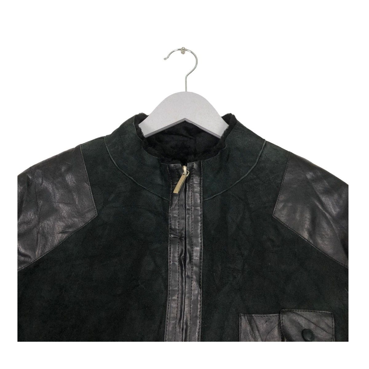 Black Label × Burberry × Leather 💥BURBERRY BLACK LABEL SHEARLING LEATHER JACKET Size US L / EU 52-54 / 3 - 5 Thumbnail
