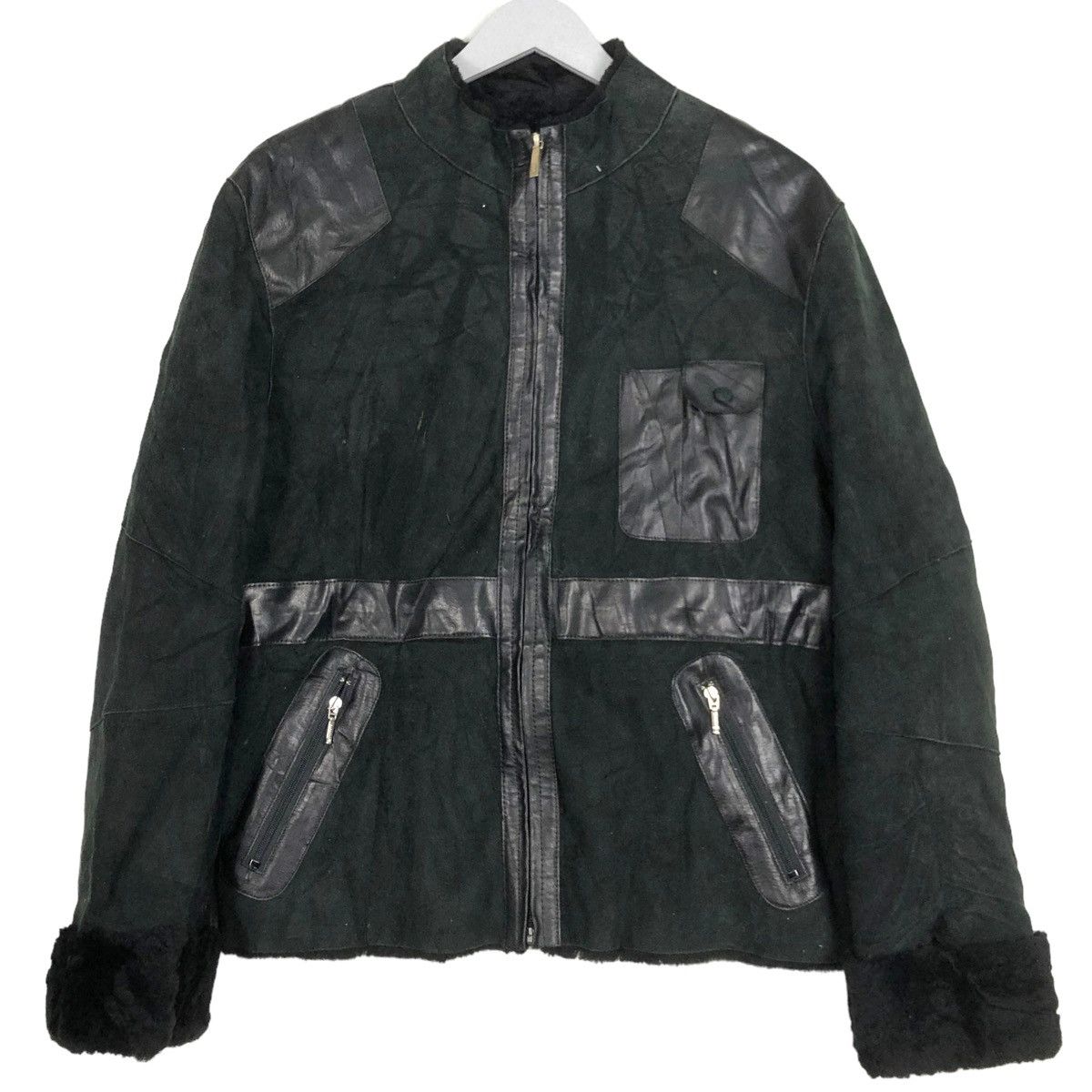 Black Label × Burberry × Leather 💥BURBERRY BLACK LABEL SHEARLING LEATHER JACKET Size US L / EU 52-54 / 3 - 1 Thumbnail