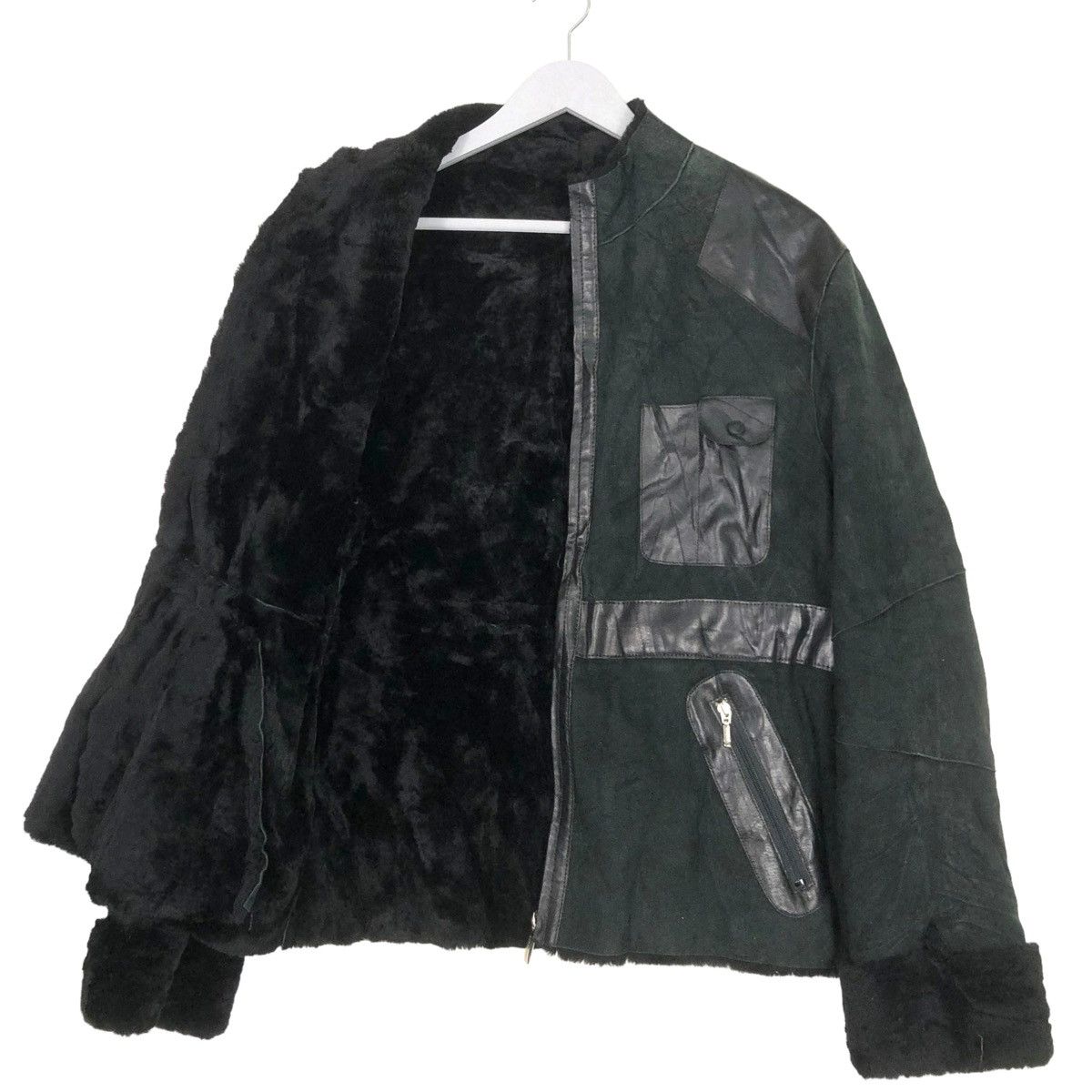 Black Label × Burberry × Leather 💥BURBERRY BLACK LABEL SHEARLING LEATHER JACKET Size US L / EU 52-54 / 3 - 4 Thumbnail