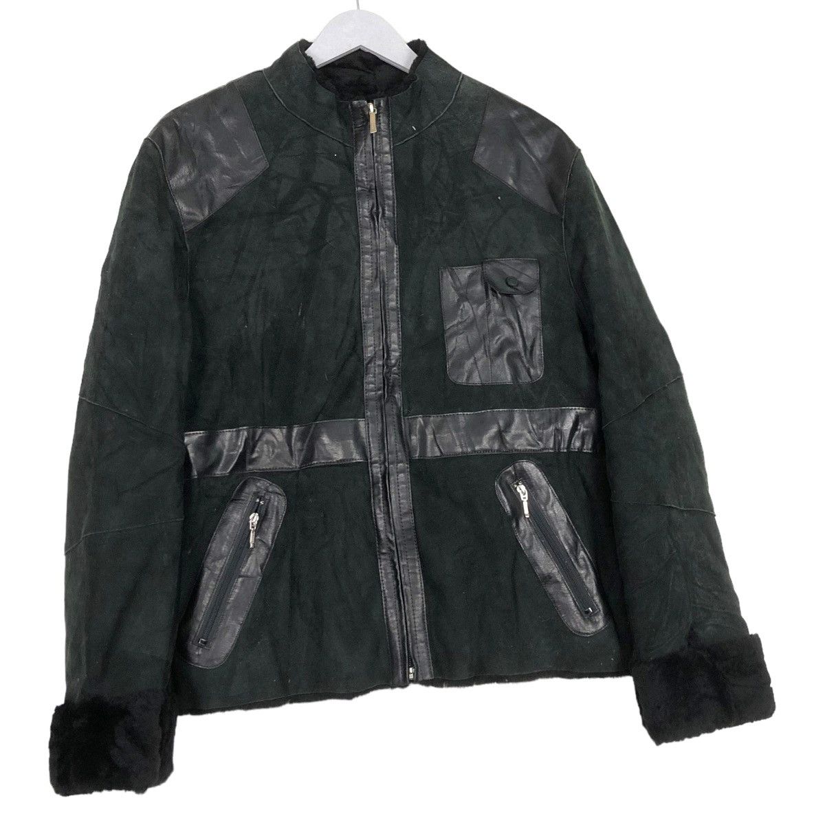 Black Label × Burberry × Leather 💥BURBERRY BLACK LABEL SHEARLING LEATHER JACKET Size US L / EU 52-54 / 3 - 3 Thumbnail