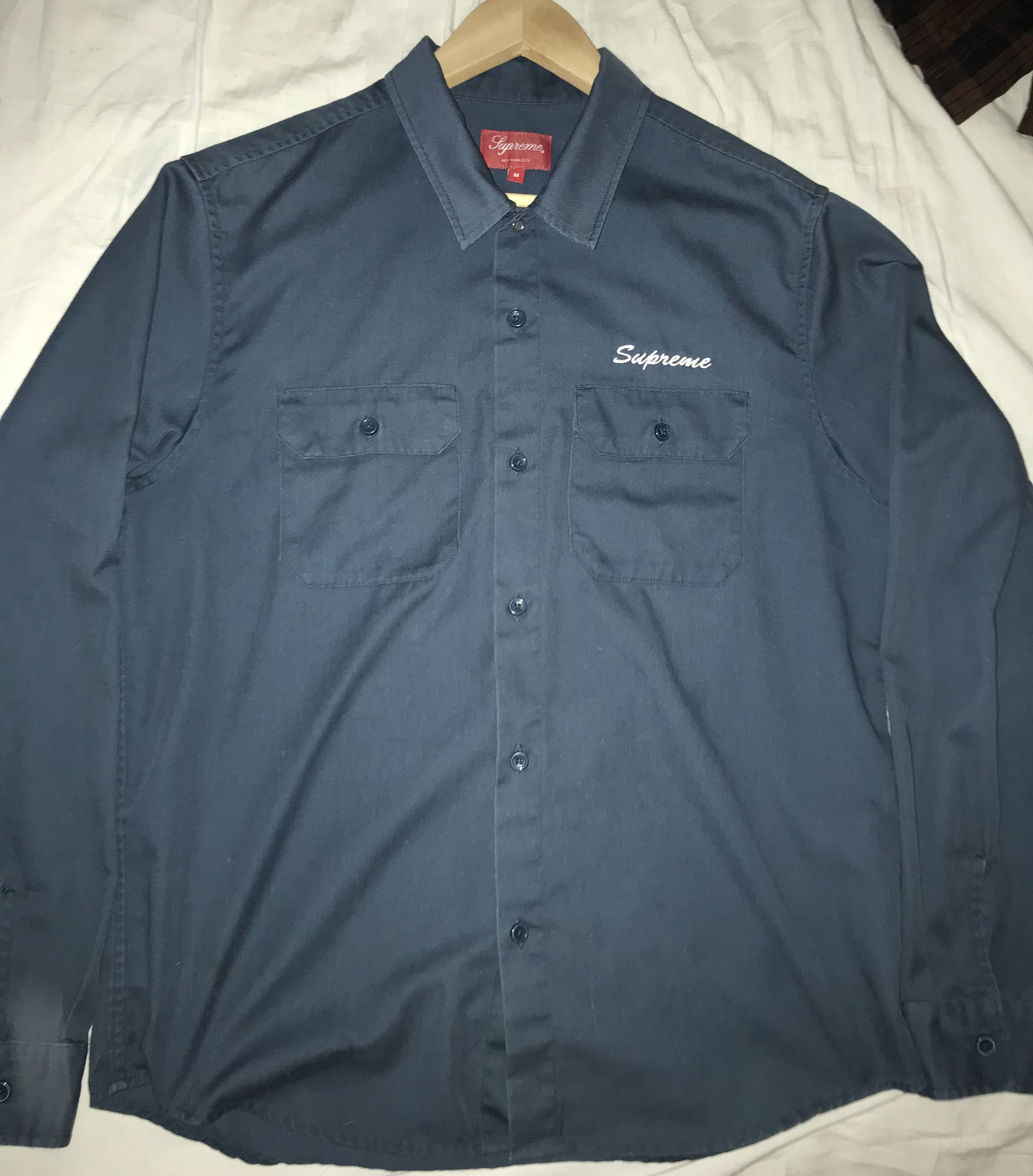 Supreme Supreme x Mike Kelley Ahhh Youth! Navy Work Shirt | Grailed