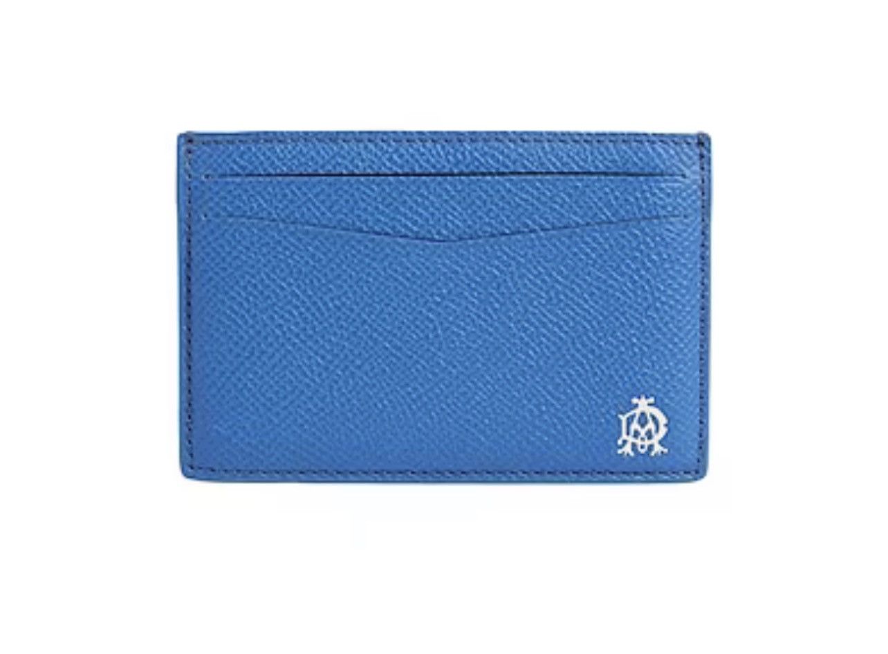 Alfred Dunhill Alfred DUNHILL cobalt blue leather logo card slim wallet