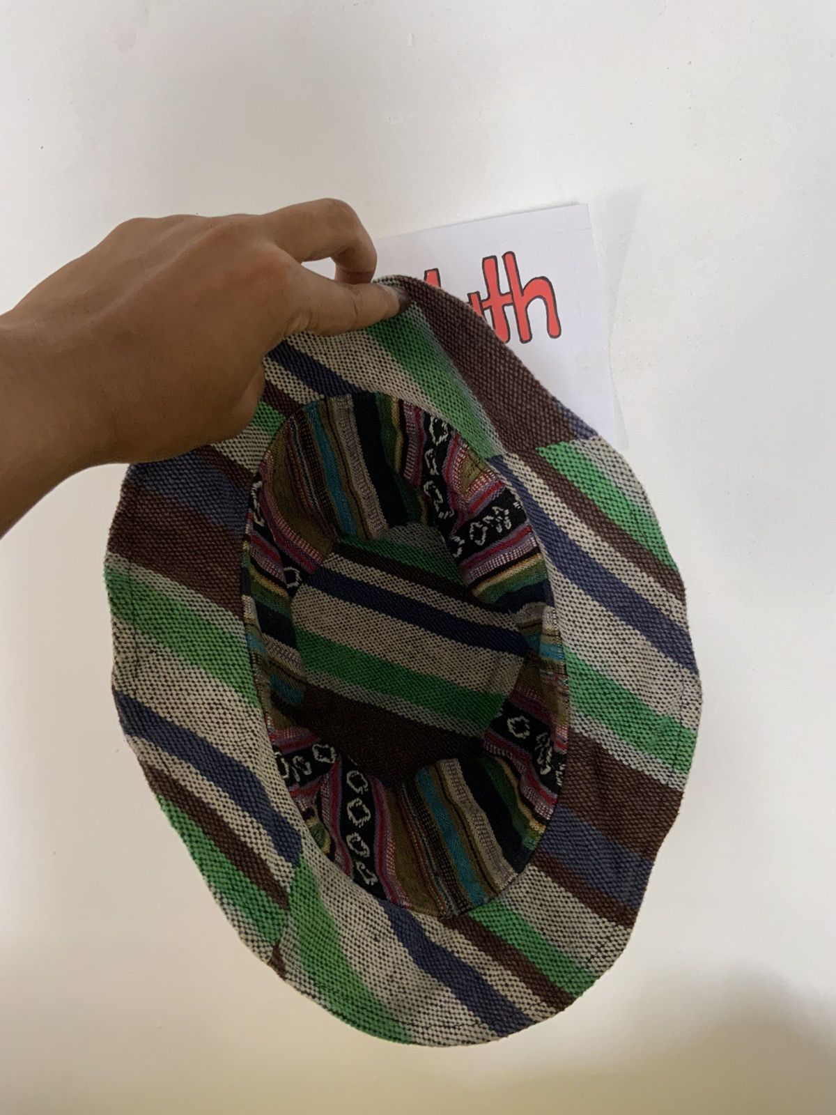Retrofit Vintage Navajo Patchwork Bucket Hat Size ONE SIZE - 13 Thumbnail