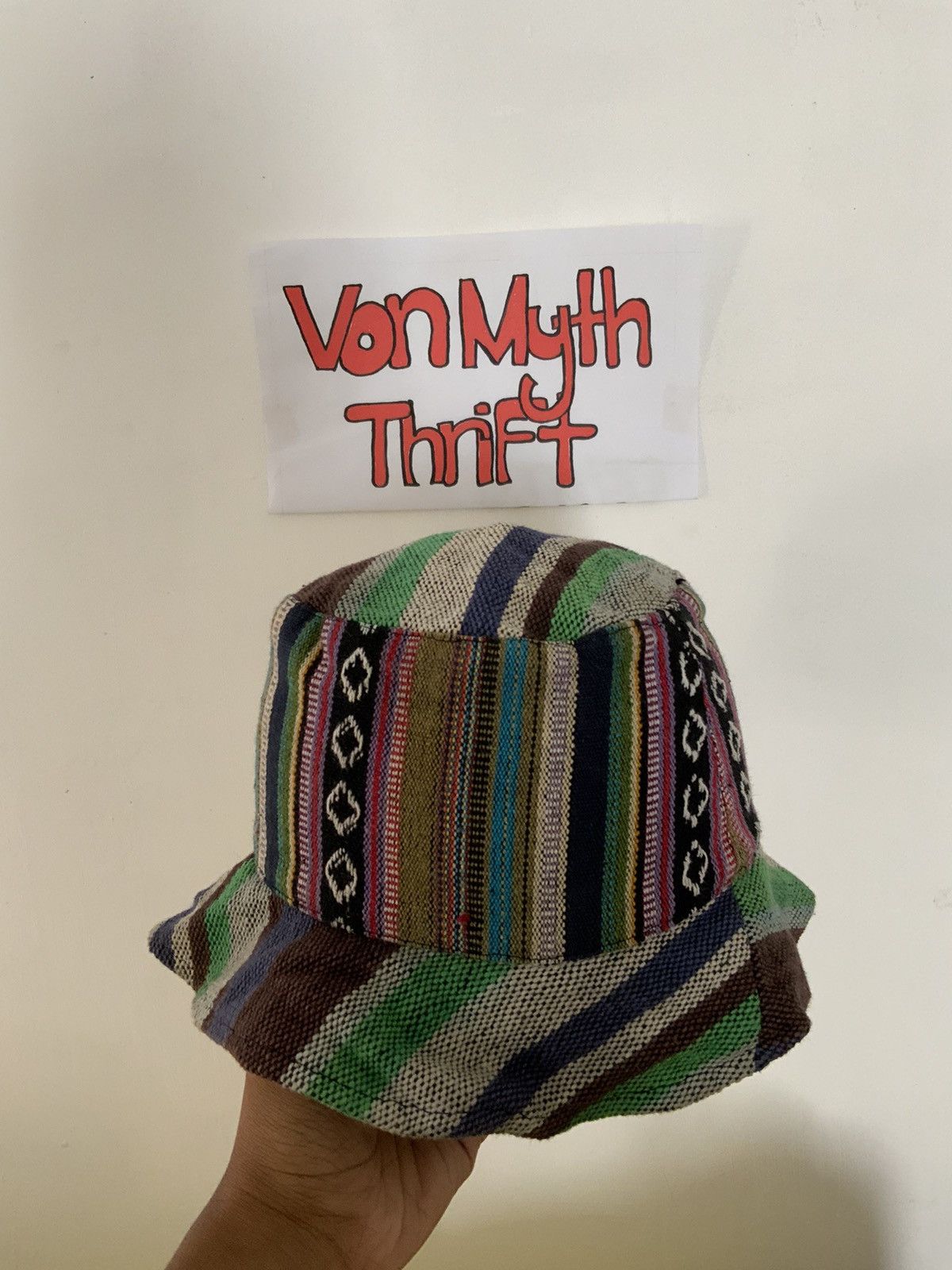 Retrofit Vintage Navajo Patchwork Bucket Hat Size ONE SIZE - 1 Thumbnail