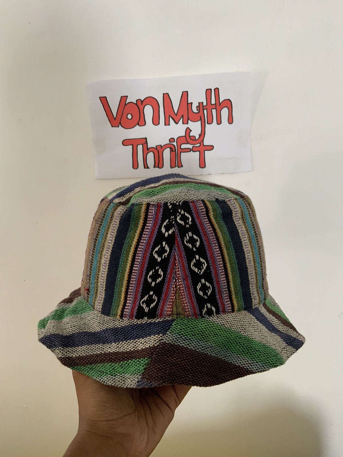 Retrofit Vintage Navajo Patchwork Bucket Hat Size ONE SIZE - 2 Thumbnail
