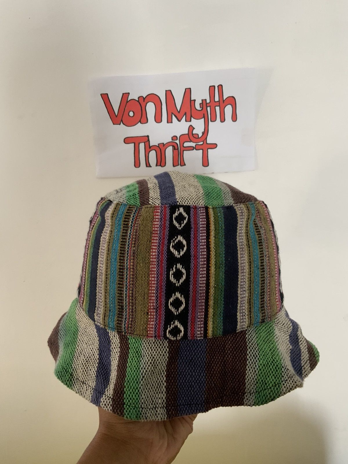 Retrofit Vintage Navajo Patchwork Bucket Hat Size ONE SIZE - 3 Thumbnail