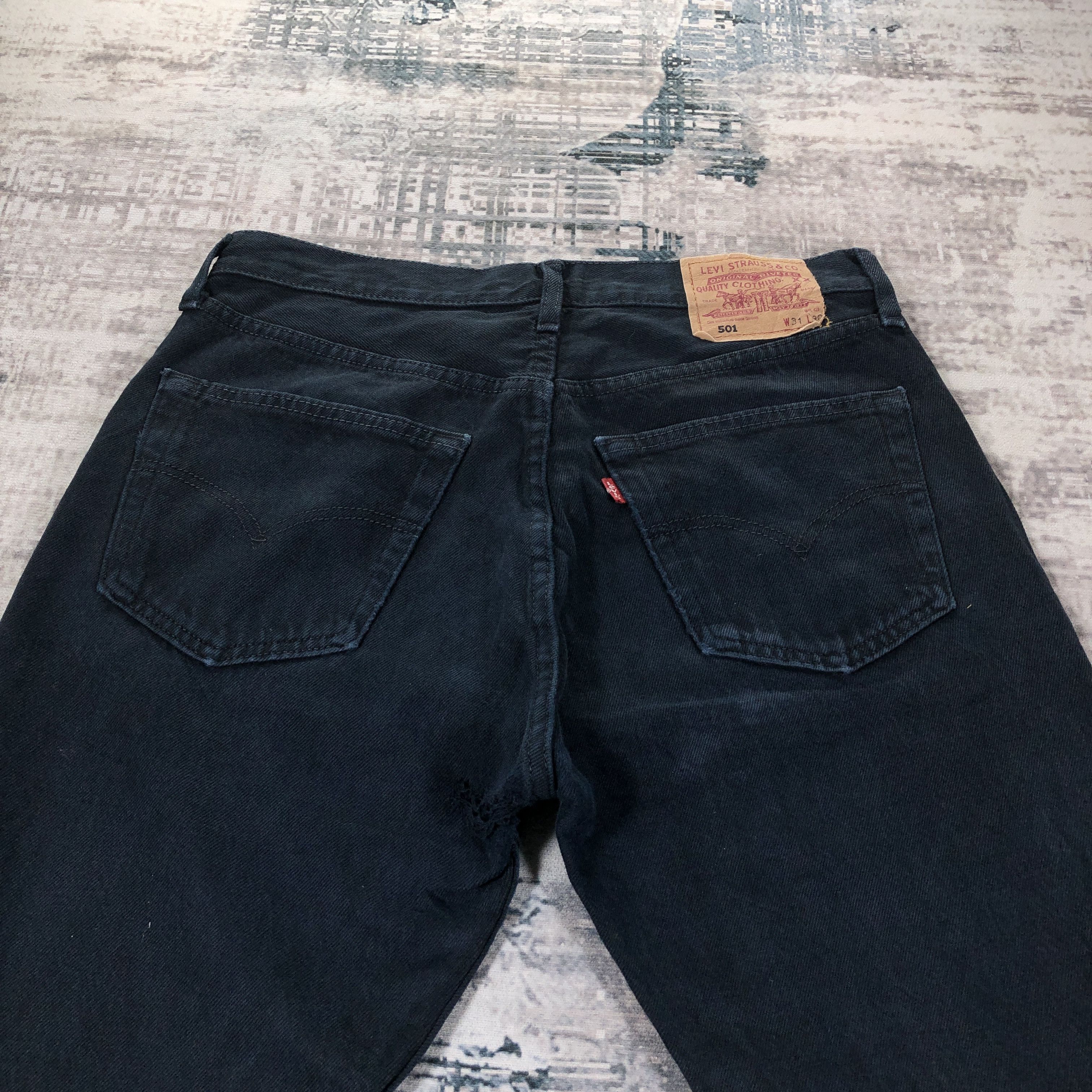 Levi's × Vintage Vintage Levis 501 Jeans Black Denim Size US 30 / EU 46 - 4 Thumbnail