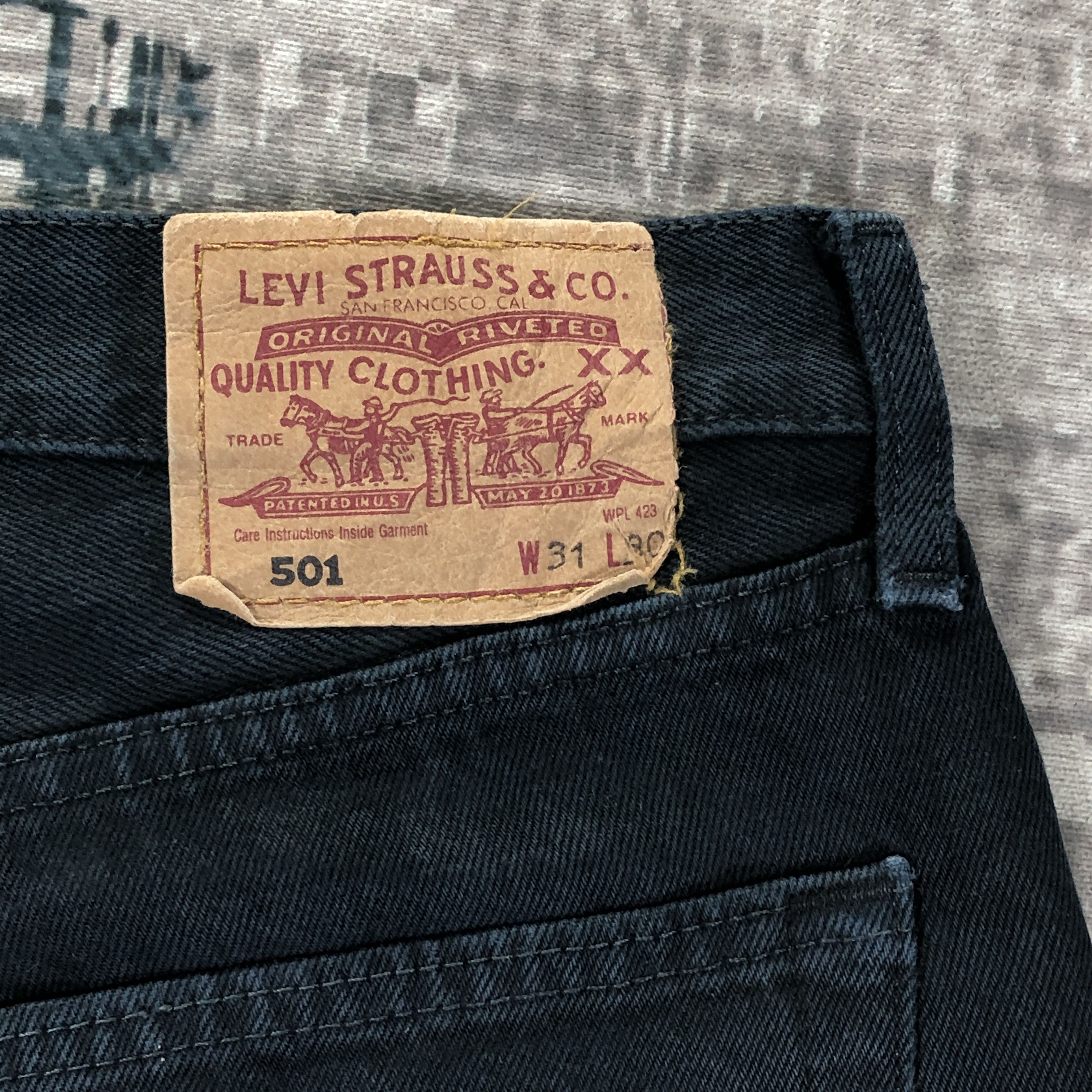 Levi's × Vintage Vintage Levis 501 Jeans Black Denim Size US 30 / EU 46 - 8 Thumbnail