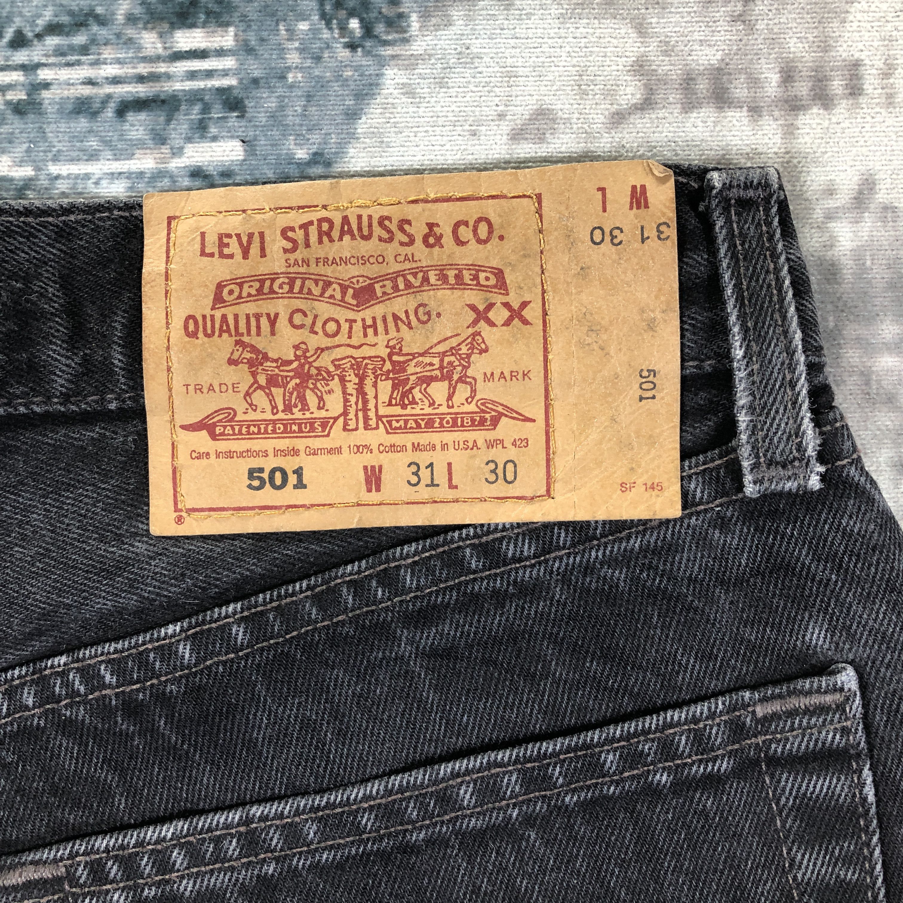 Levi's × Vintage Vintage Levis 501 Jeans Black Denim Pants Size 31" - 9 Thumbnail