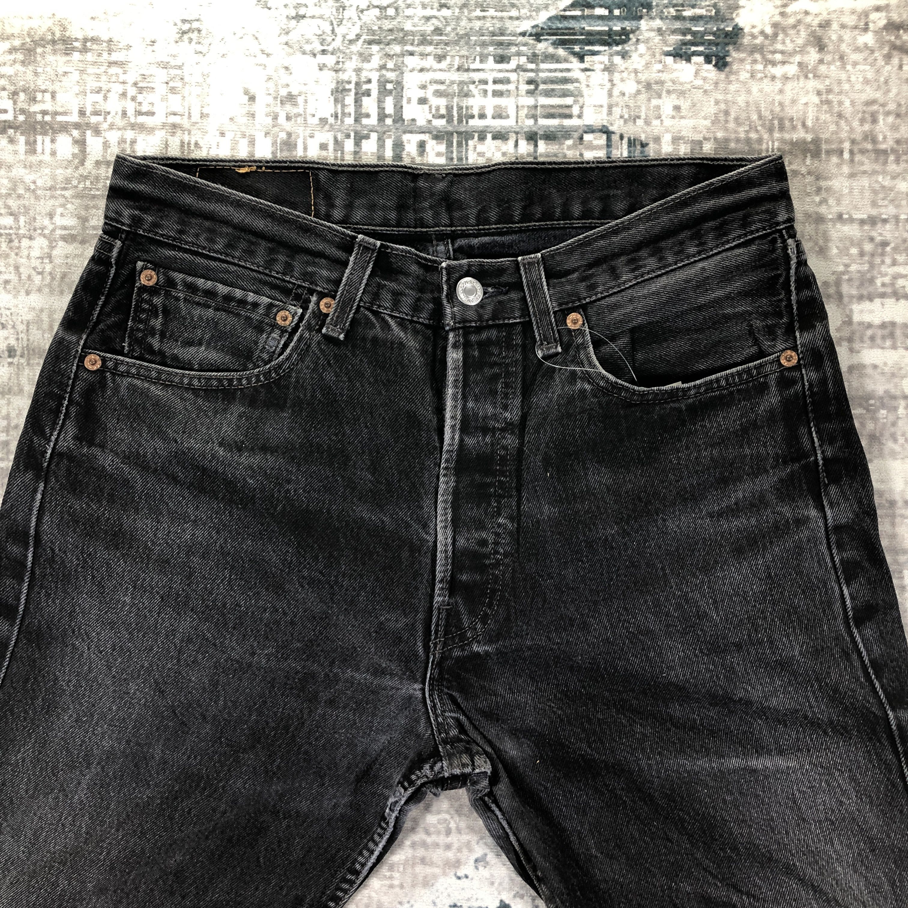 Levi's × Vintage Vintage Levis 501 Jeans Black Denim Pants Size 31" - 3 Thumbnail