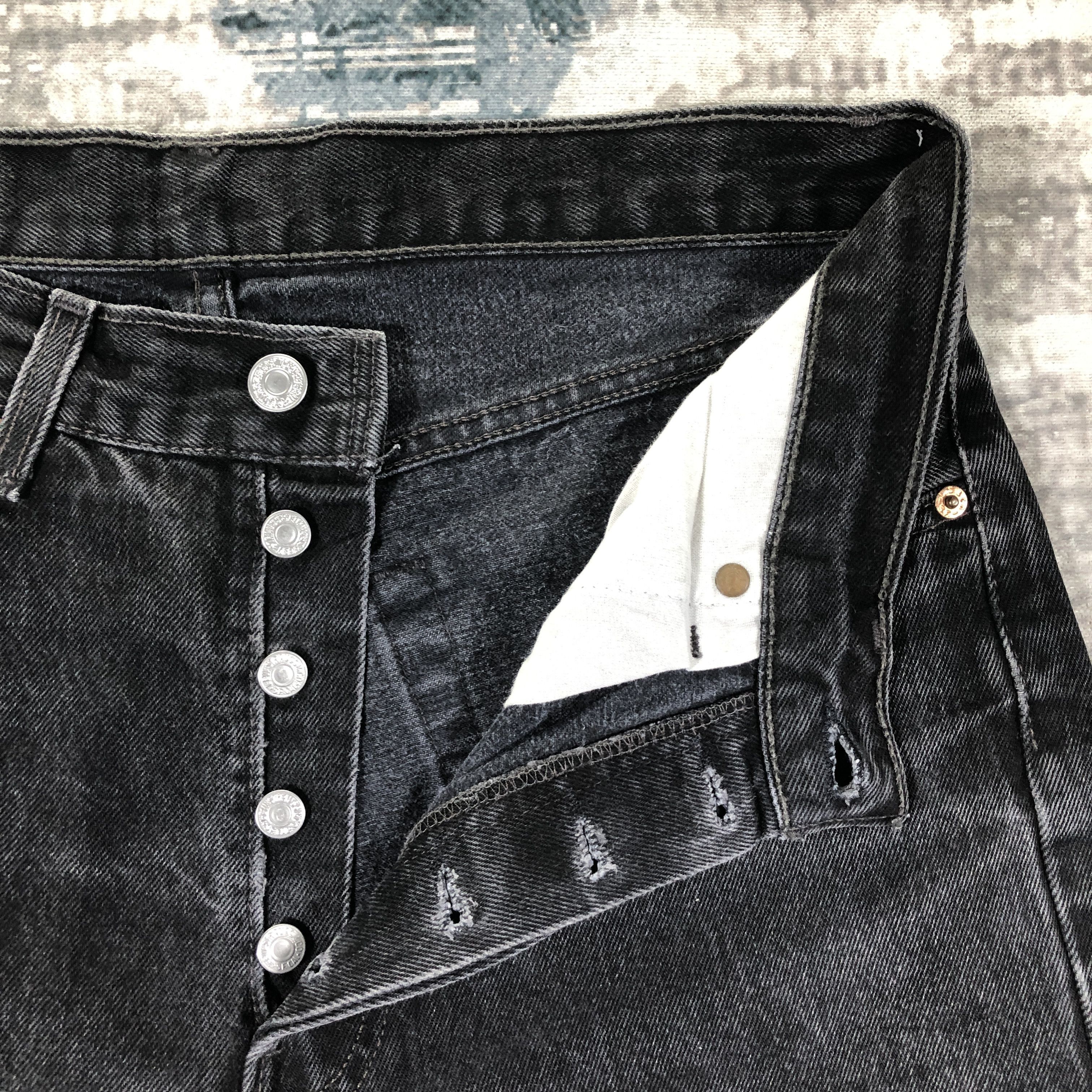 Levi's × Vintage Vintage Levis 501 Jeans Black Denim Pants Size 31" - 5 Thumbnail