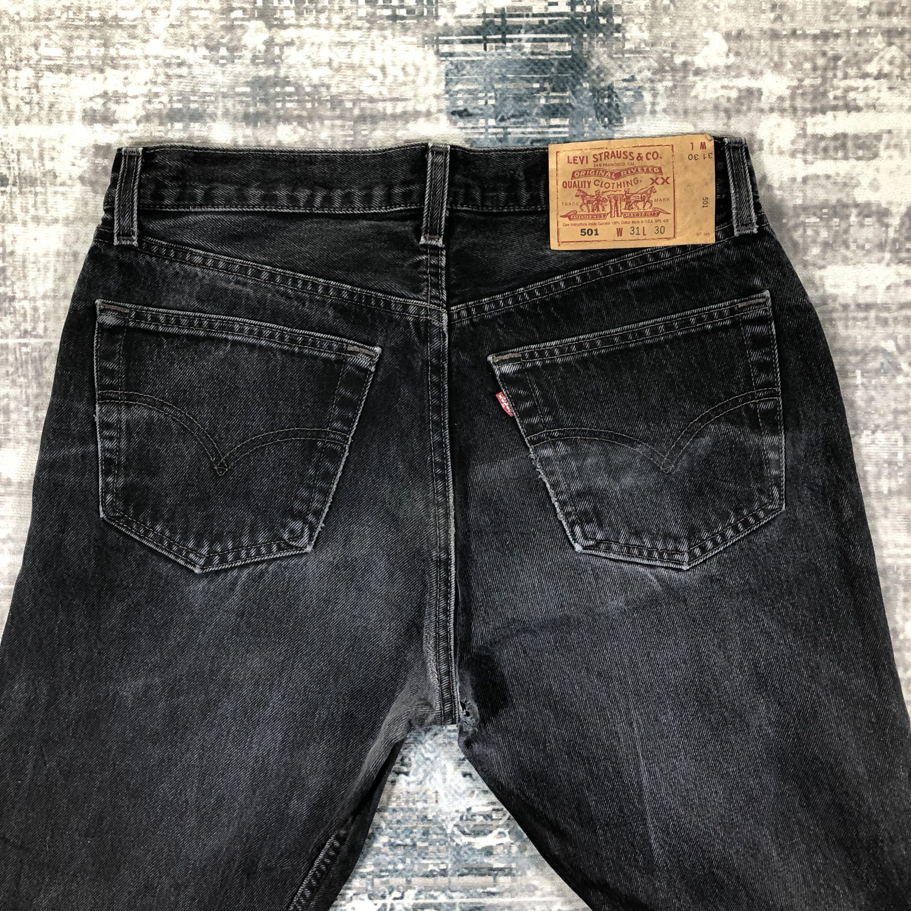 Levi's × Vintage Vintage Levis 501 Jeans Black Denim Pants Size 31" - 4 Thumbnail