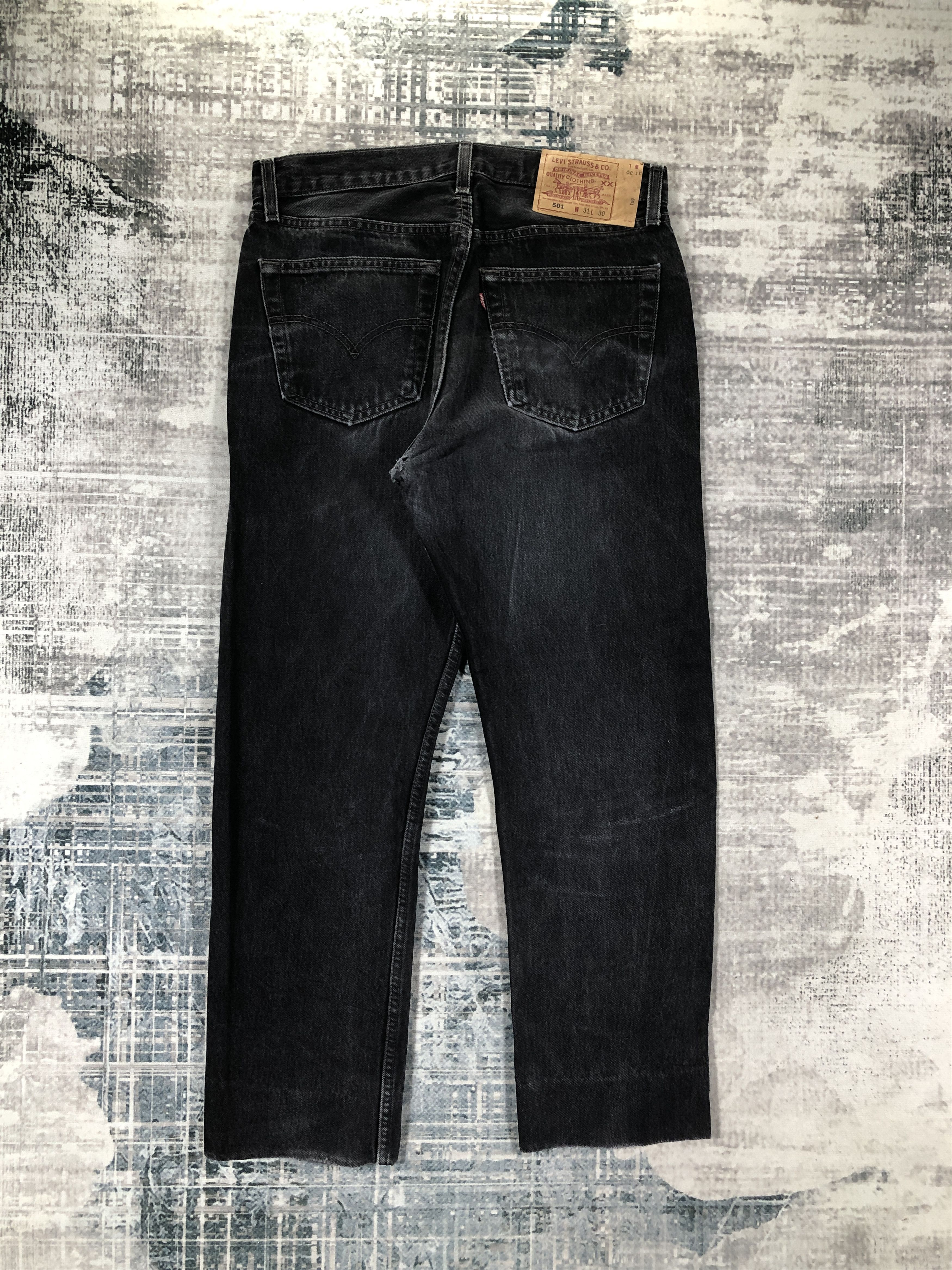 Levi's × Vintage Vintage Levis 501 Jeans Black Denim Pants Size 31" - 2 Thumbnail