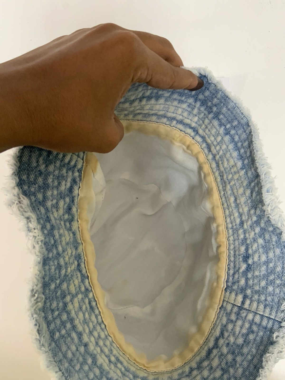 If Six Was Nine Distressed Frayed Denim Style Hat Size ONE SIZE - 12 Thumbnail