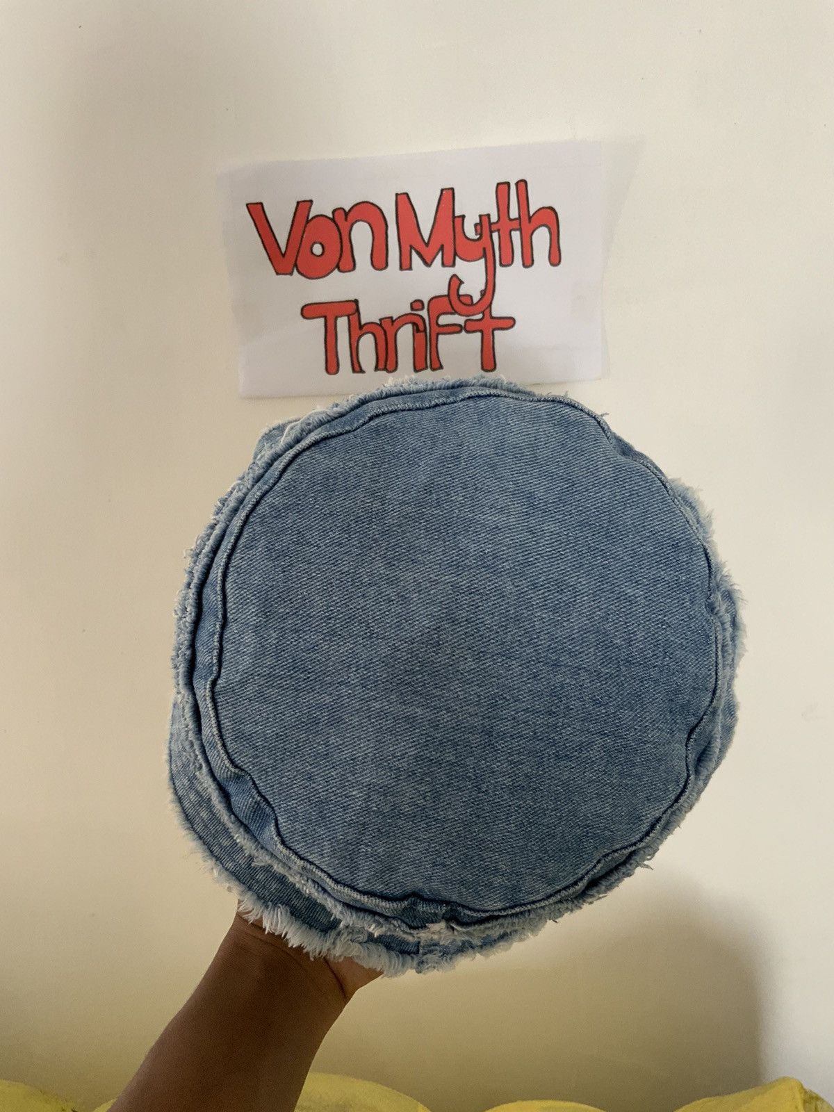 If Six Was Nine Distressed Frayed Denim Style Hat Size ONE SIZE - 7 Thumbnail