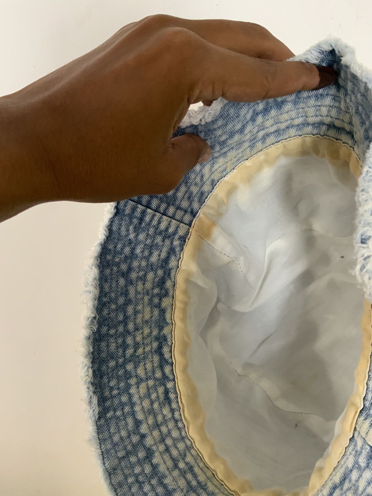 If Six Was Nine Distressed Frayed Denim Style Hat Size ONE SIZE - 11 Thumbnail