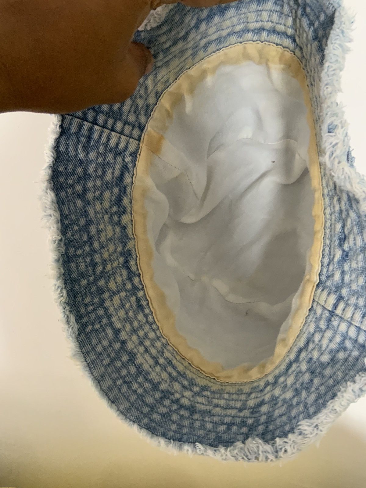 If Six Was Nine Distressed Frayed Denim Style Hat Size ONE SIZE - 10 Thumbnail
