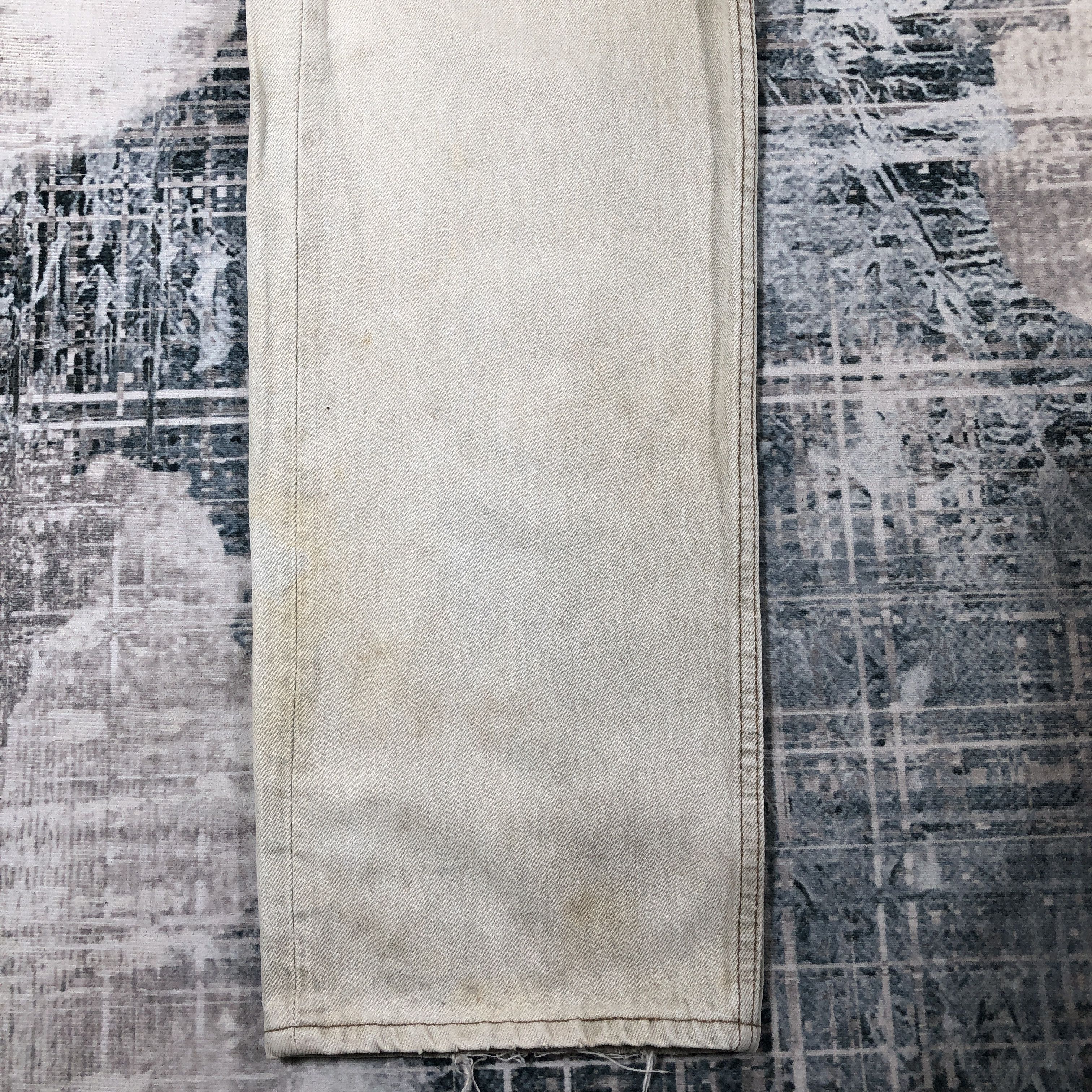 Levi's Vintage Levis 501 Jeans Faded White Denim Size US 37 - 4 Thumbnail