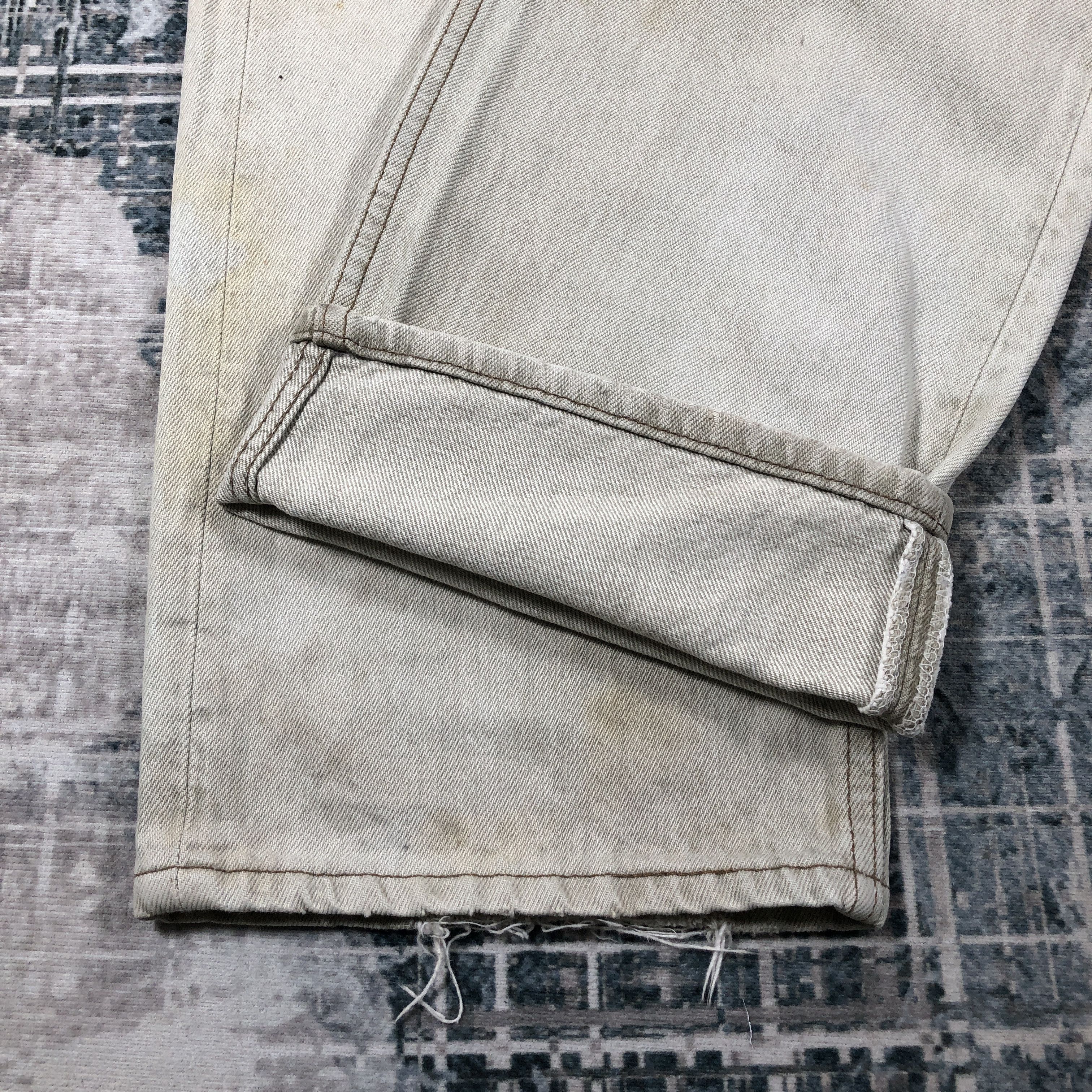 Levi's Vintage Levis 501 Jeans Faded White Denim Size US 37 - 6 Thumbnail
