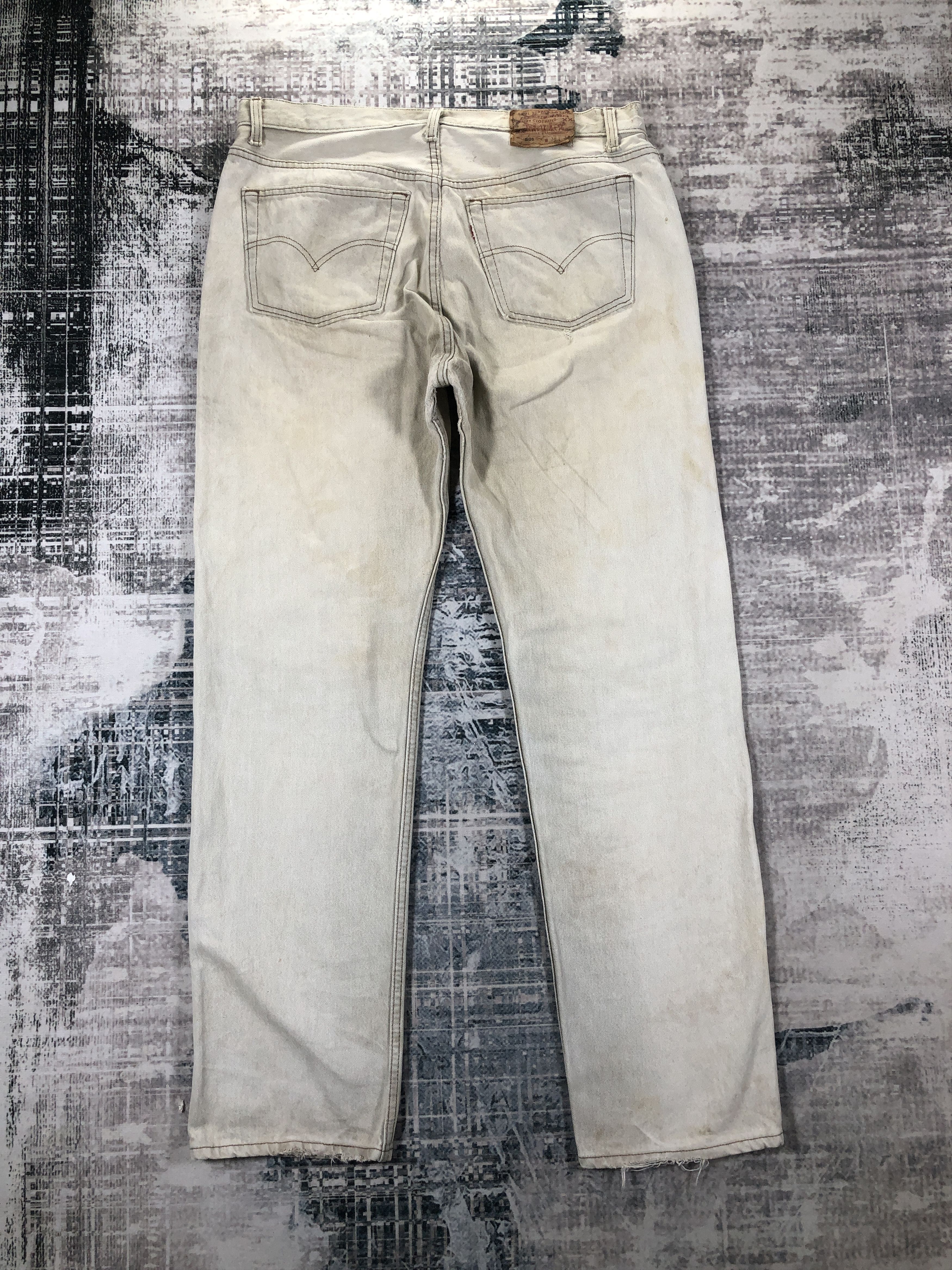 Levi's Vintage Levis 501 Jeans Faded White Denim Size US 37 - 8 Thumbnail