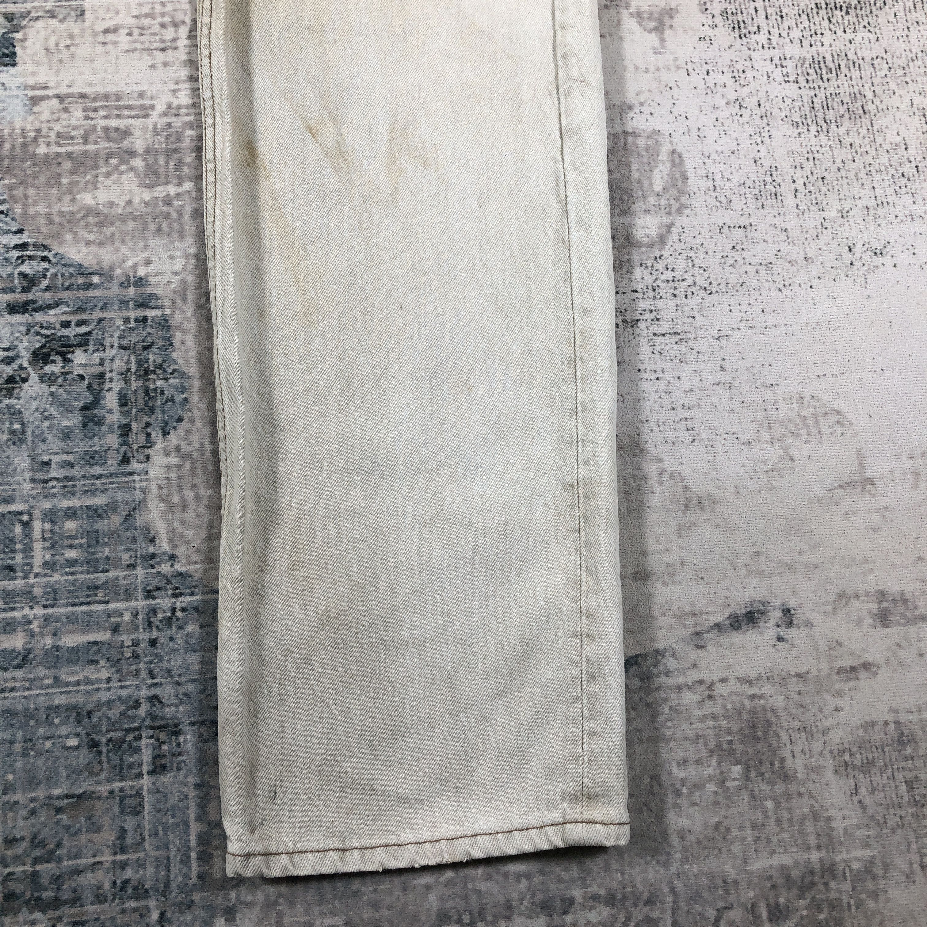 Levi's Vintage Levis 501 Jeans Faded White Denim Size US 37 - 5 Thumbnail