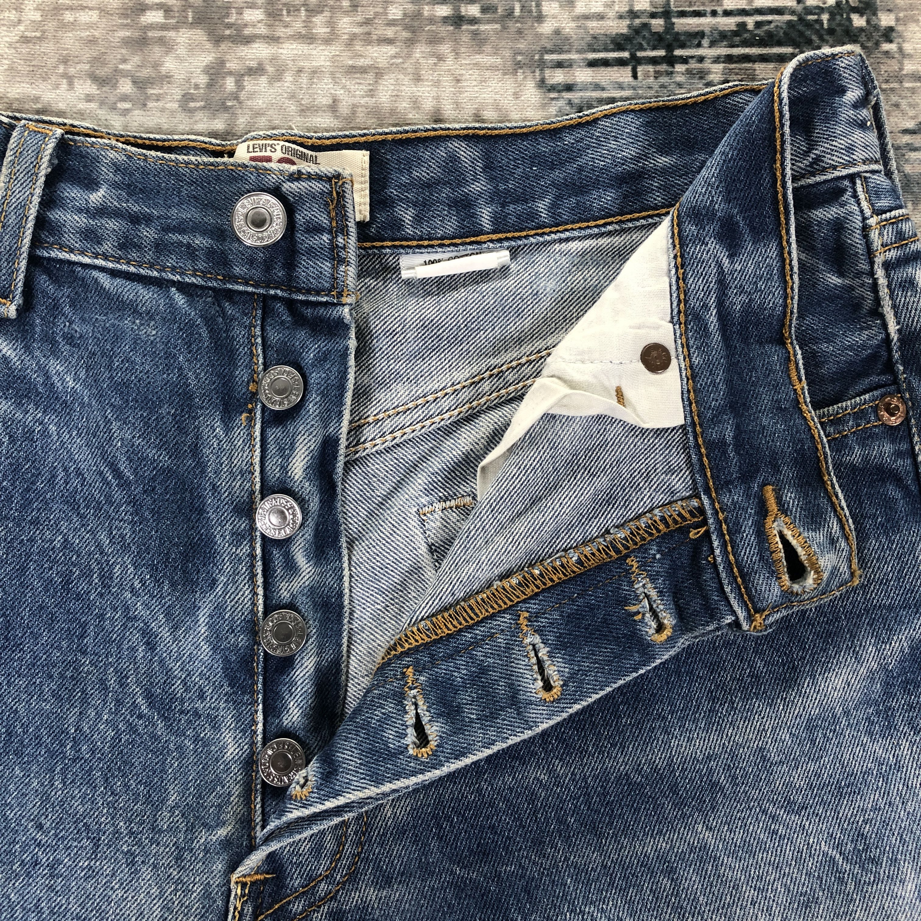 Levi's × Vintage Vintage Levis 501 Jeans Medium Wash Straight Leg Botton Size US 29 - 5 Thumbnail