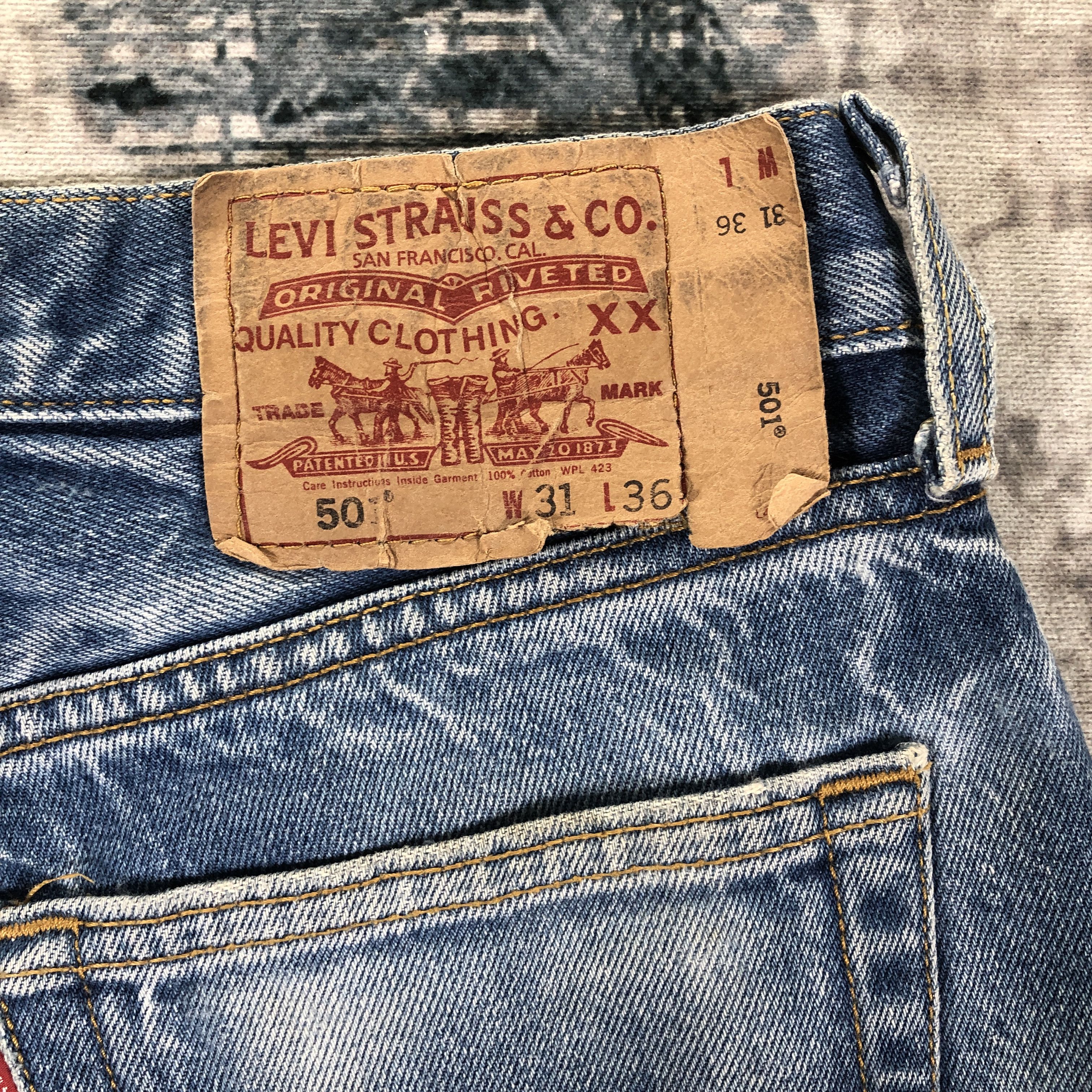 Levi's × Vintage Vintage Levis 501 Jeans Medium Wash Straight Leg Botton Size US 29 - 11 Thumbnail