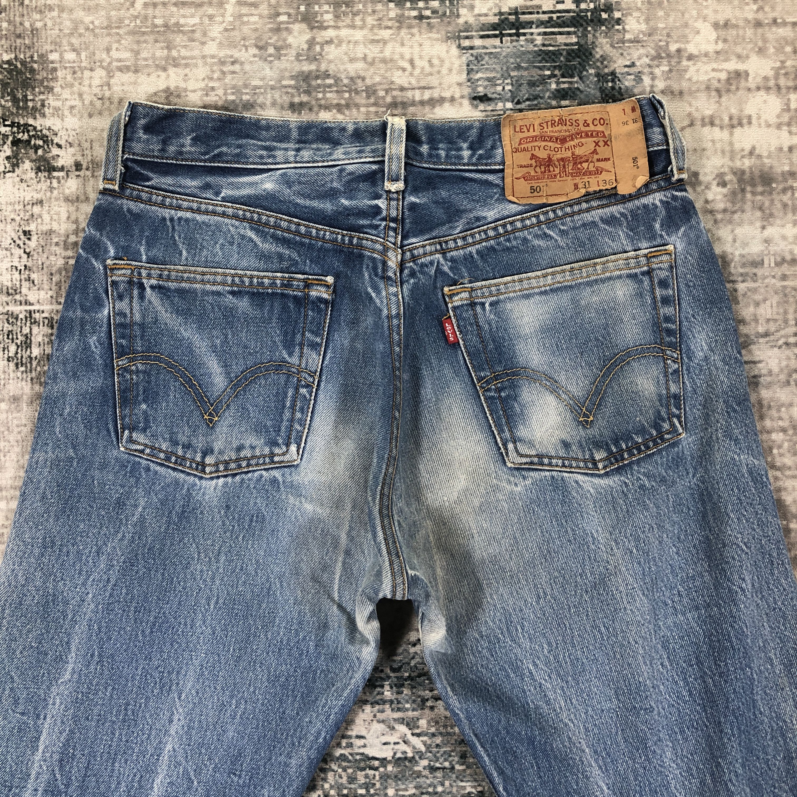 Levi's × Vintage Vintage Levis 501 Jeans Medium Wash Straight Leg Botton Size US 29 - 4 Thumbnail