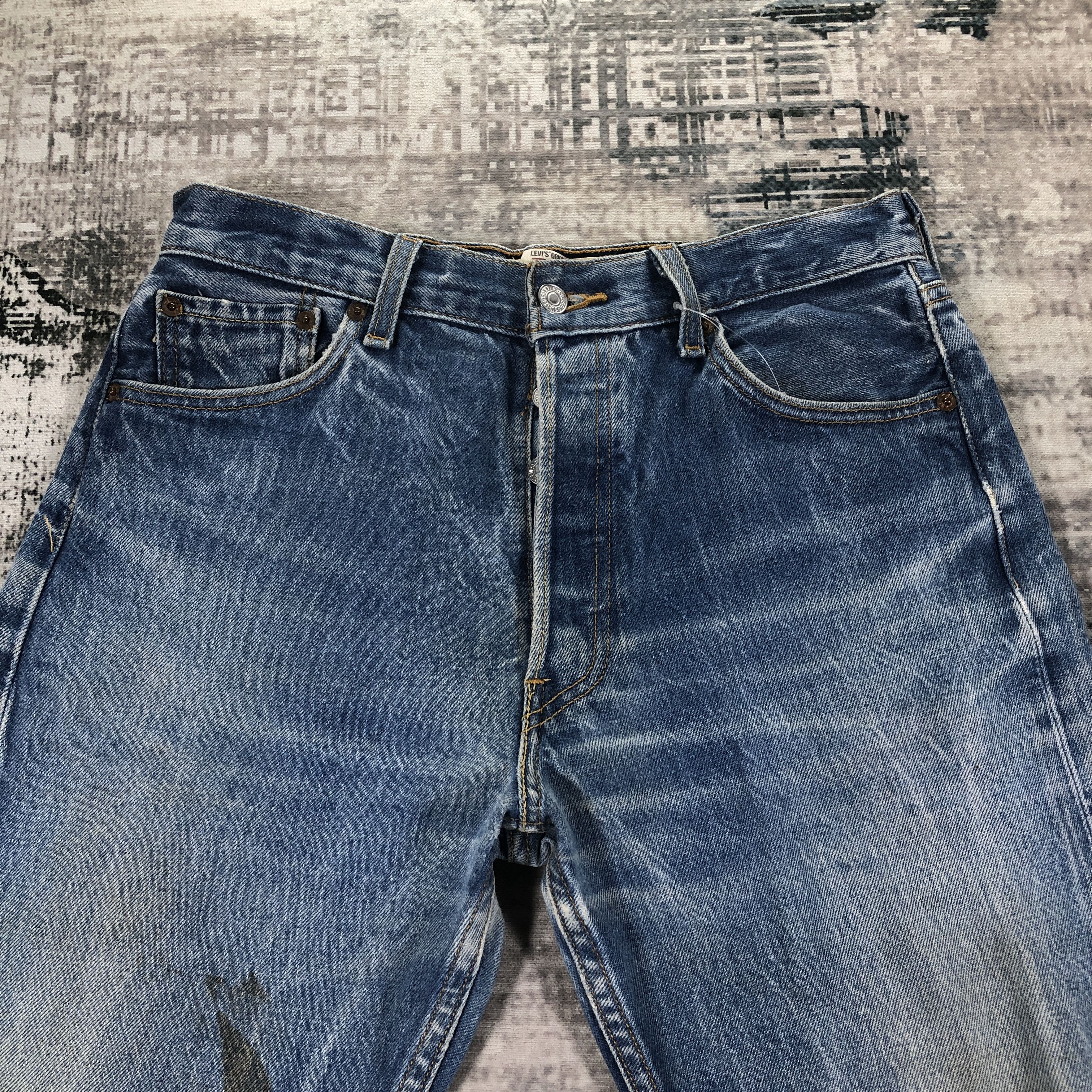 Levi's × Vintage Vintage Levis 501 Jeans Medium Wash Straight Leg Botton Size US 29 - 3 Thumbnail