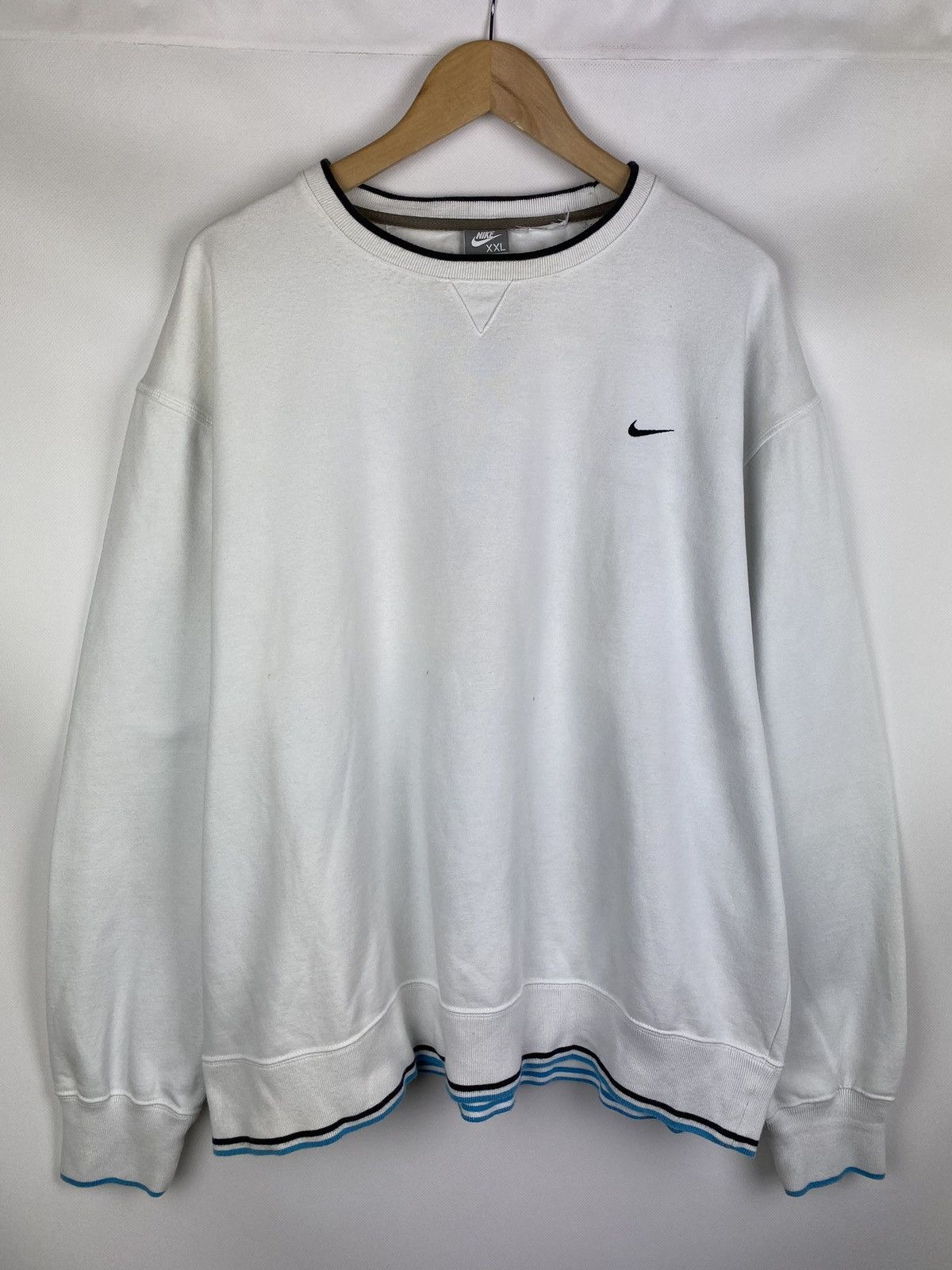 Nike × Vintage VTG Y2K Nike Swoosh men’s crew neck Sweatshirt pullover Size US XXL / EU 58 / 5 - 1 Thumbnail