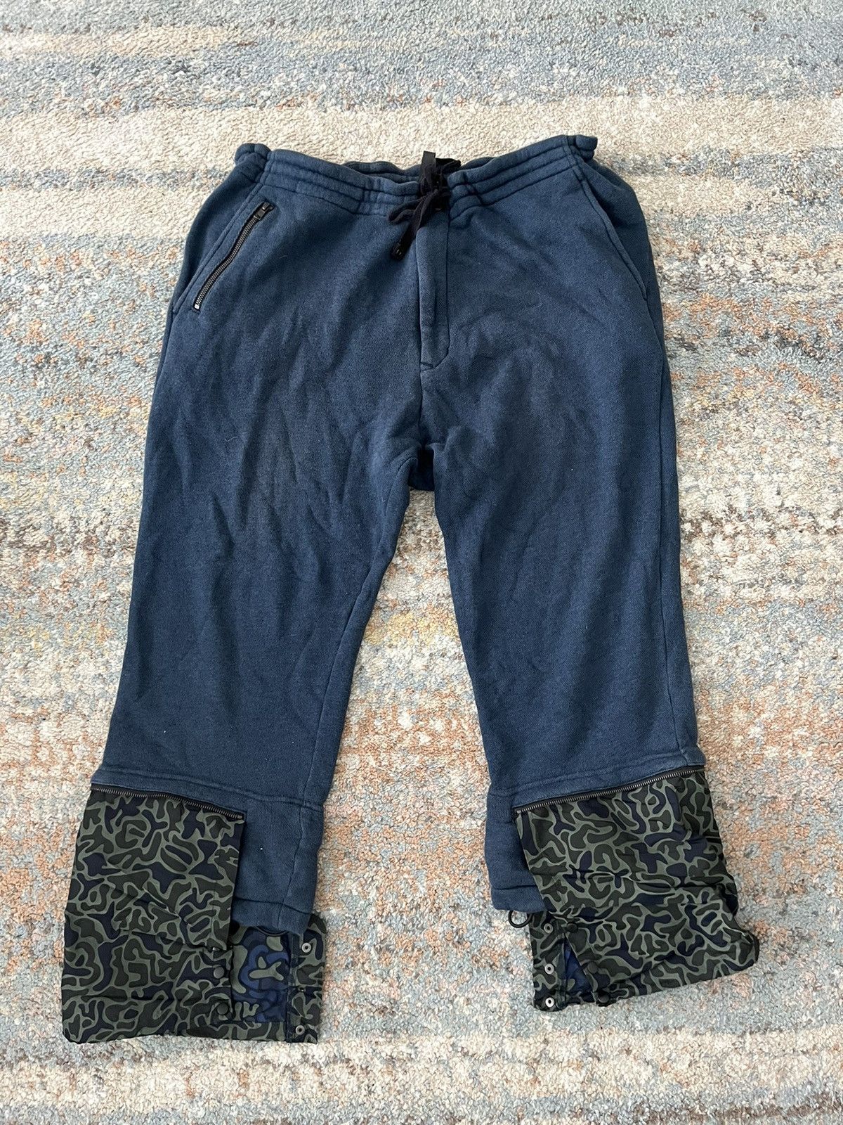 Y-3 Logo Sweatpants extendable 2XL 36 Camo blue