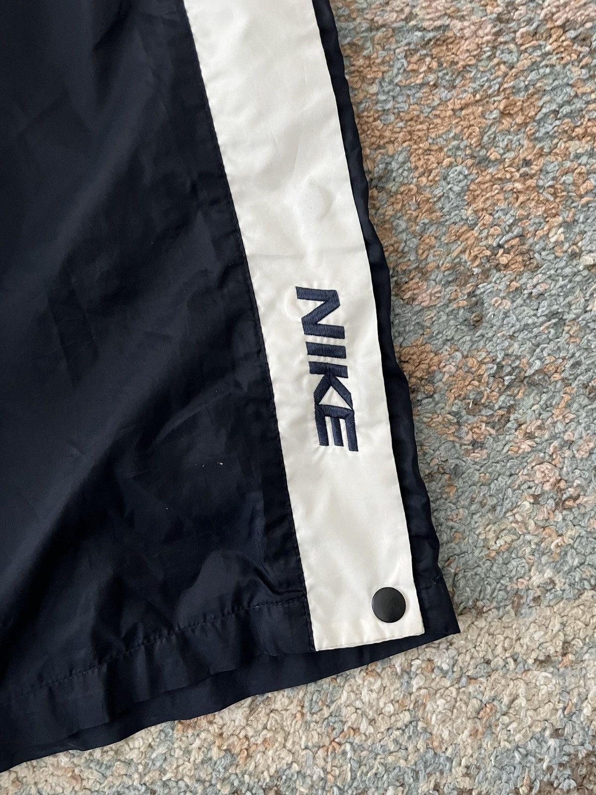 Vintage VTG Nike Track Pants Swishy Large Blue White 90s Black Tag Size US 32 / EU 48 - 11 Thumbnail