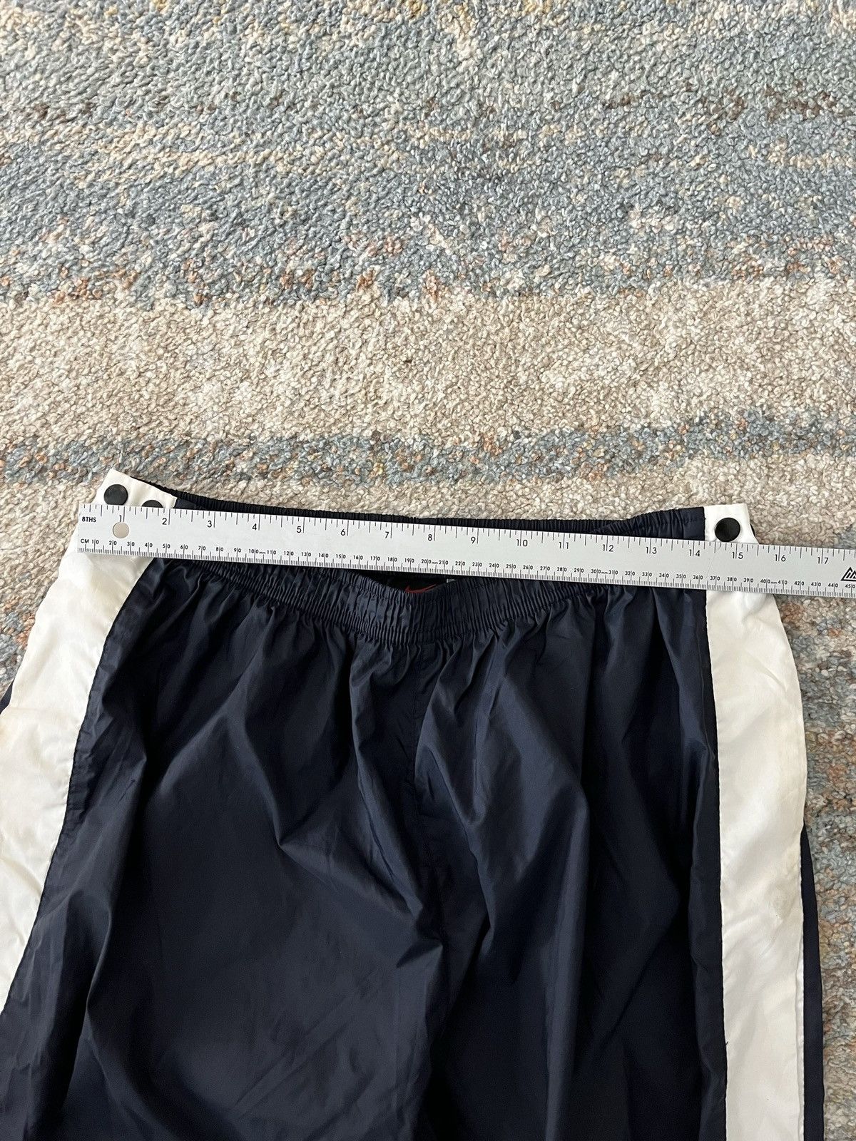 Vintage VTG Nike Track Pants Swishy Large Blue White 90s Black Tag Size US 32 / EU 48 - 9 Thumbnail